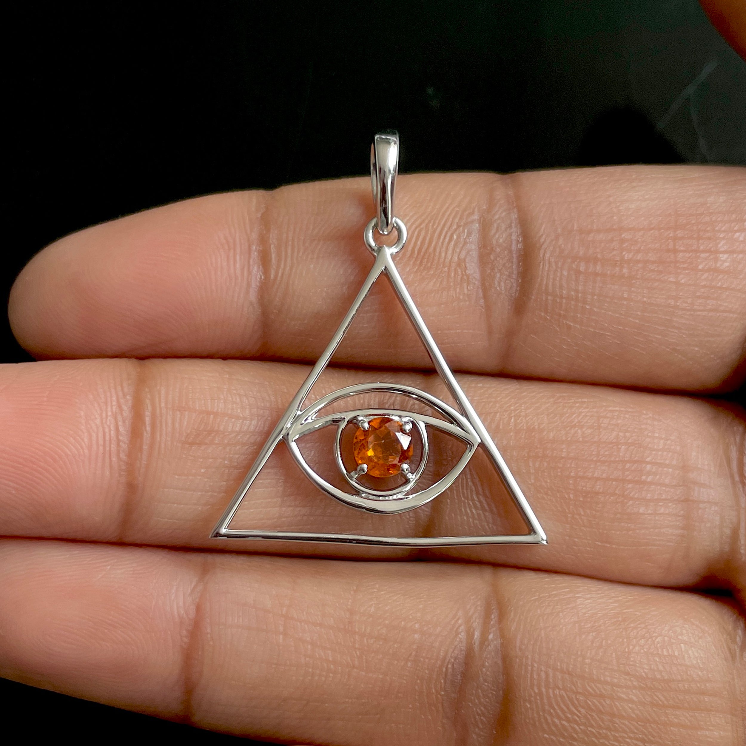 Orange Kyanite Pendant-(KYN-SN-175-O.)