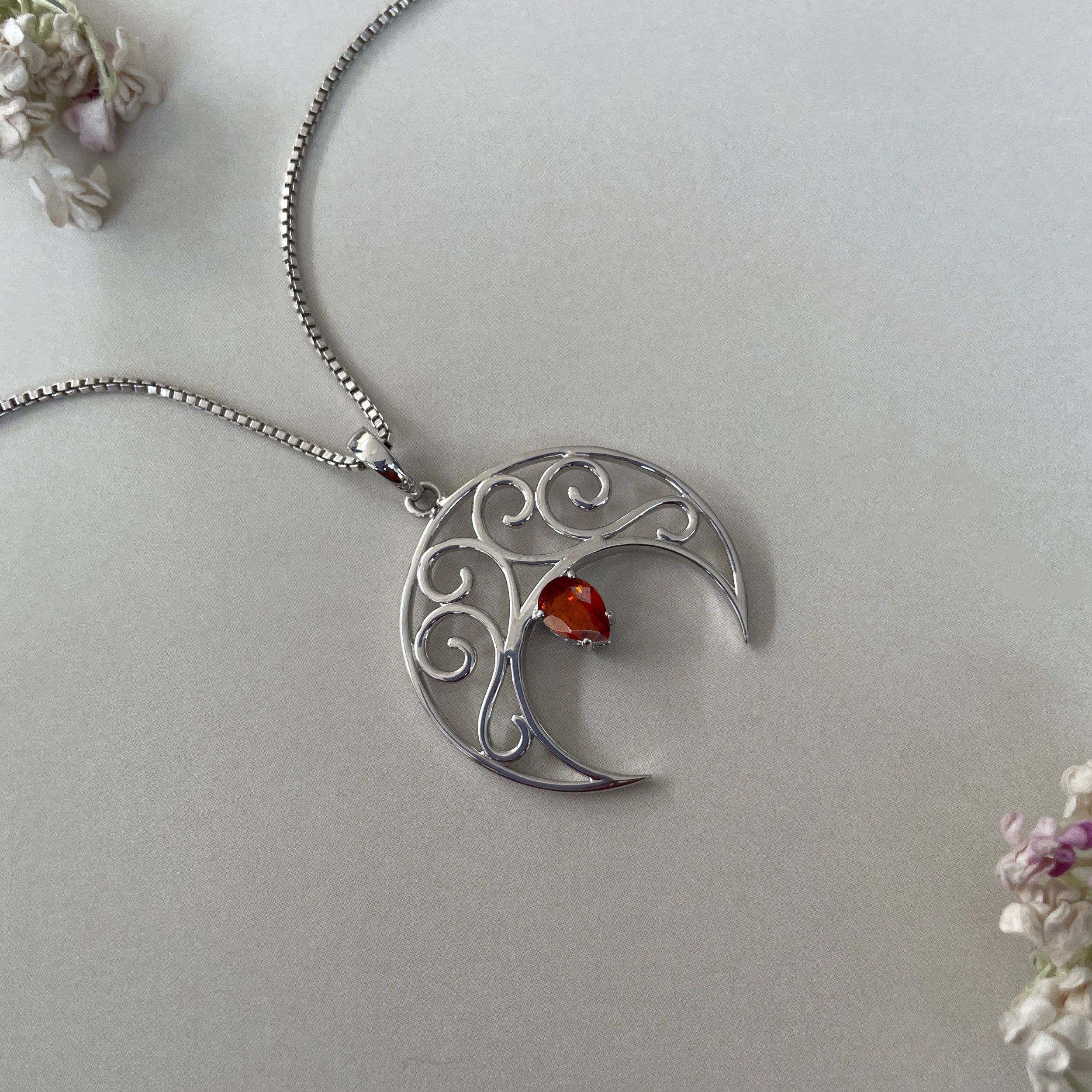 Orange Kyanite Pendant-(KYN-SN-181-O.)