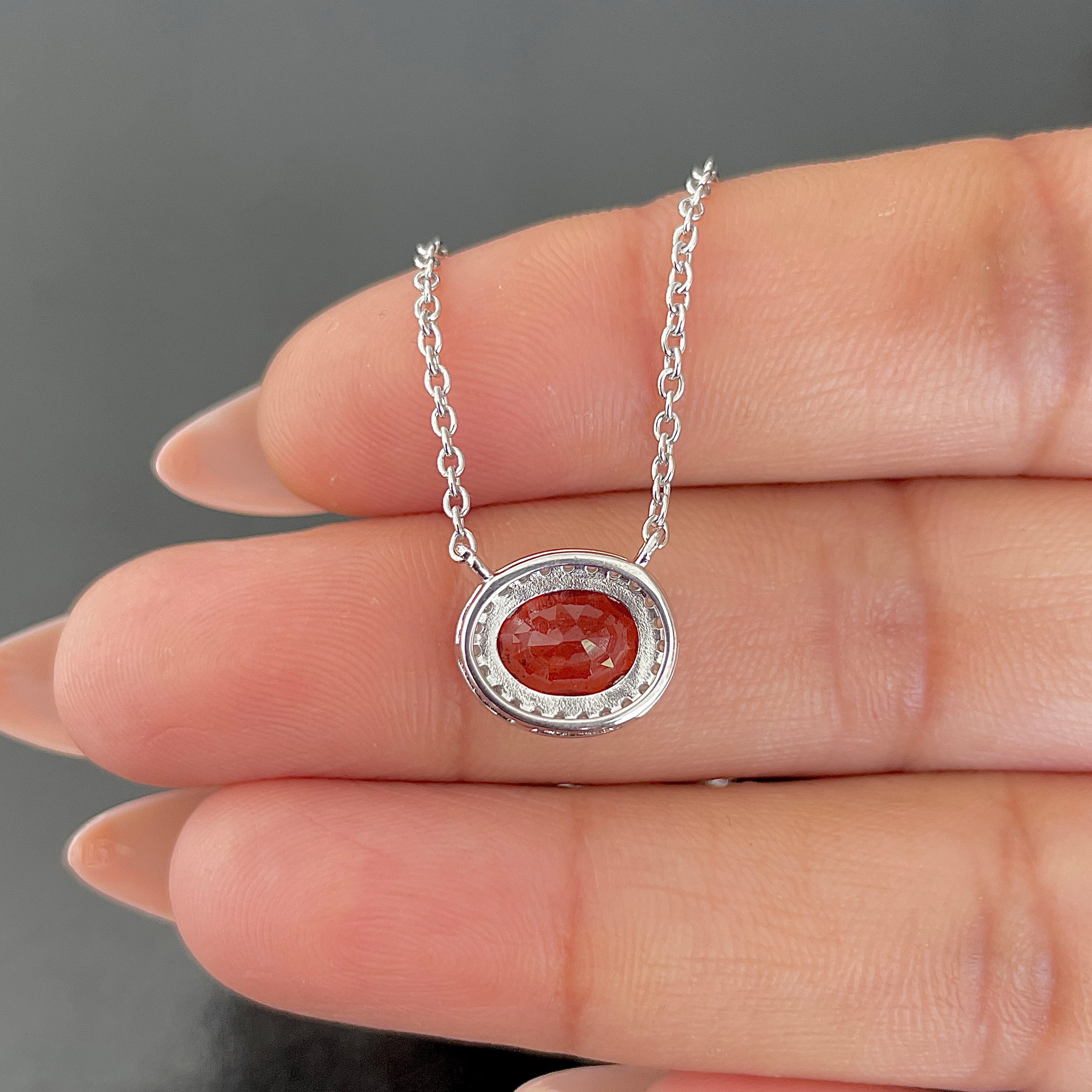 Orange Kyanite & White Topaz Necklace-(KYN-SN-85-O.)