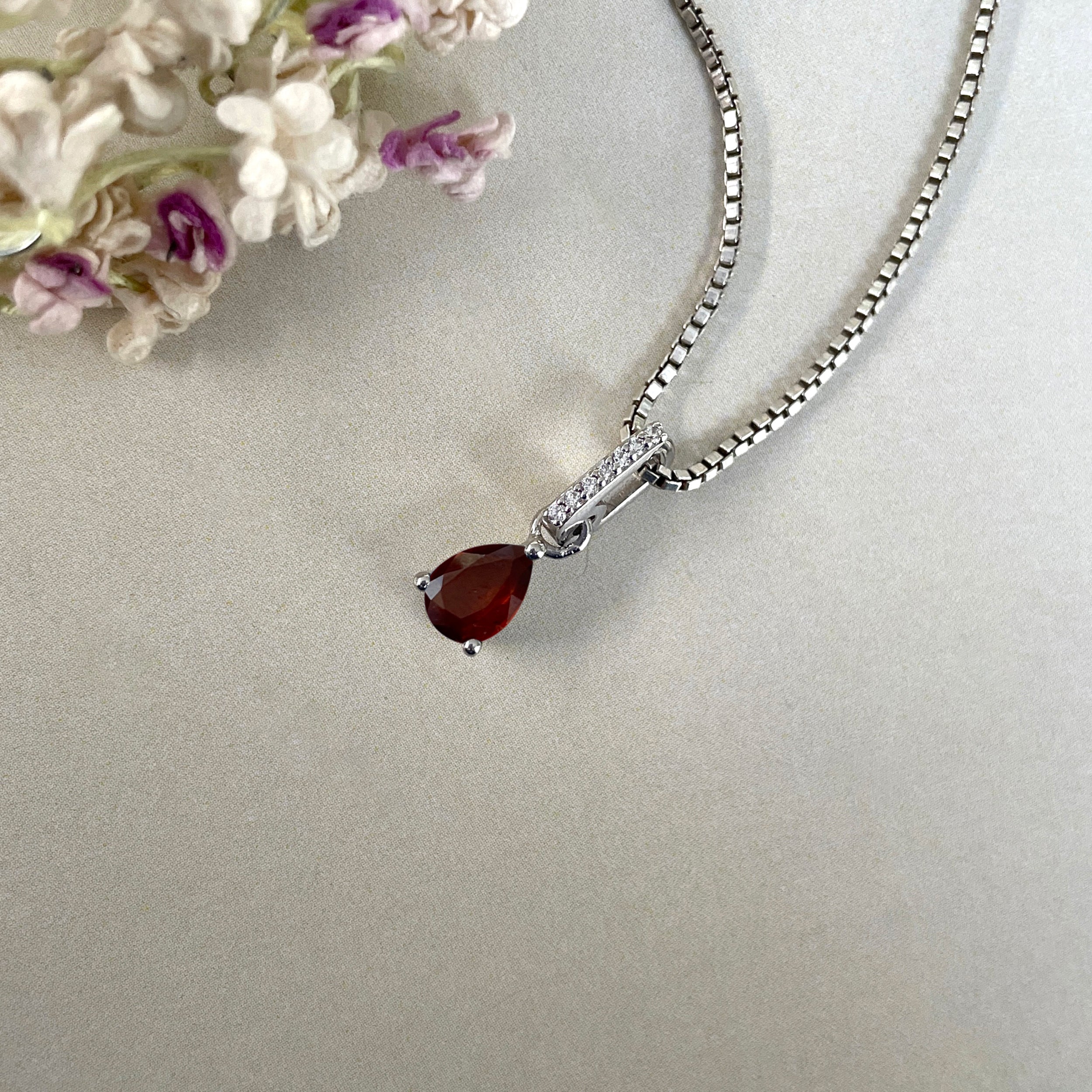 Orange Kyanite & White Topaz Pendant-(KYN-SP-1165-O.)