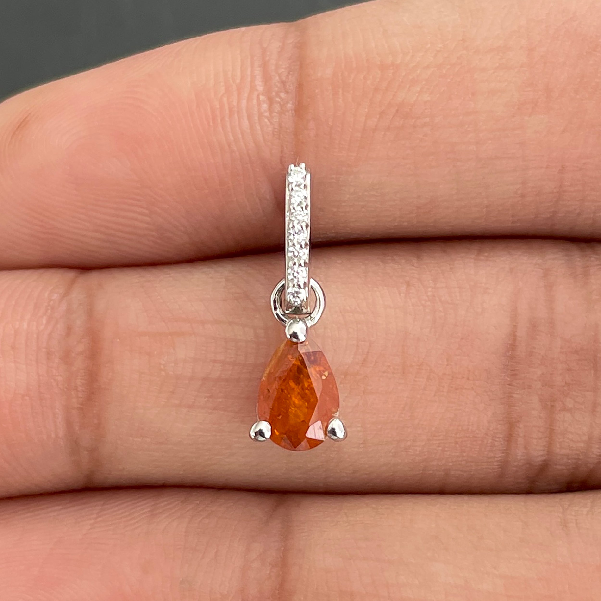 Orange Kyanite & White Topaz Pendant-(KYN-SP-1165-O.)