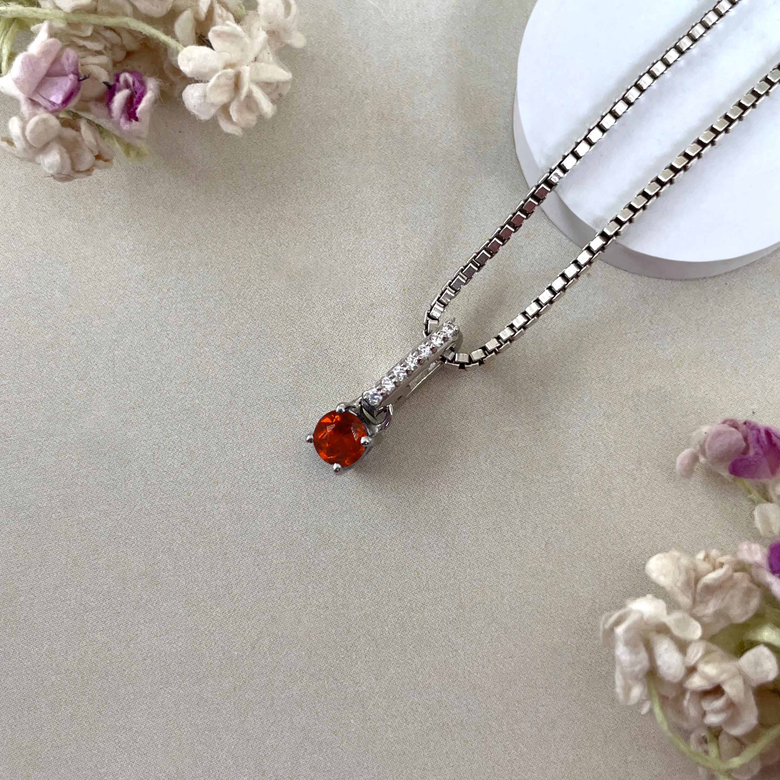 Orange Kyanite Pendant-(KYN-SP-1166-O.)