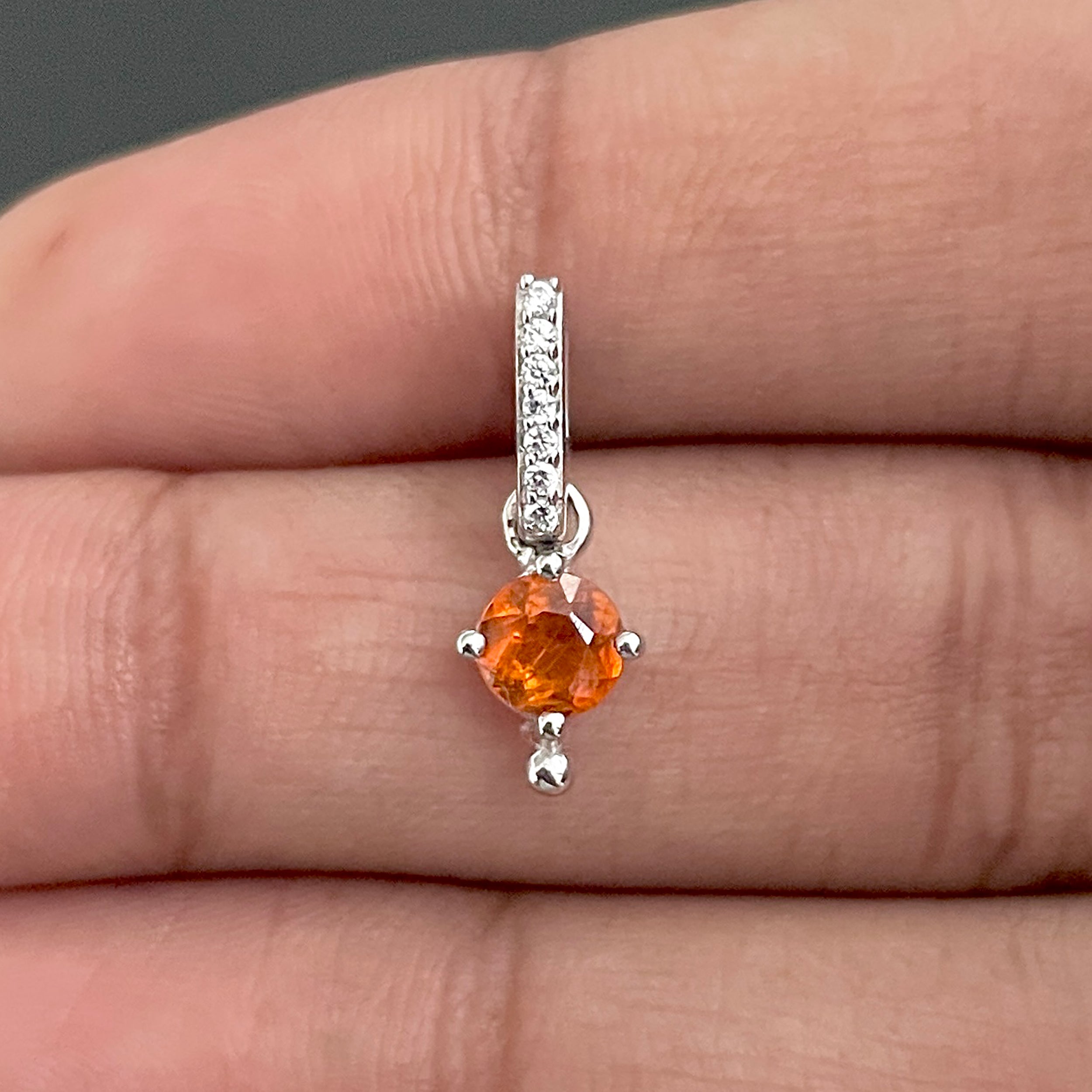 Orange Kyanite & White Topaz Pendant-(KYN-SP-399-O.)