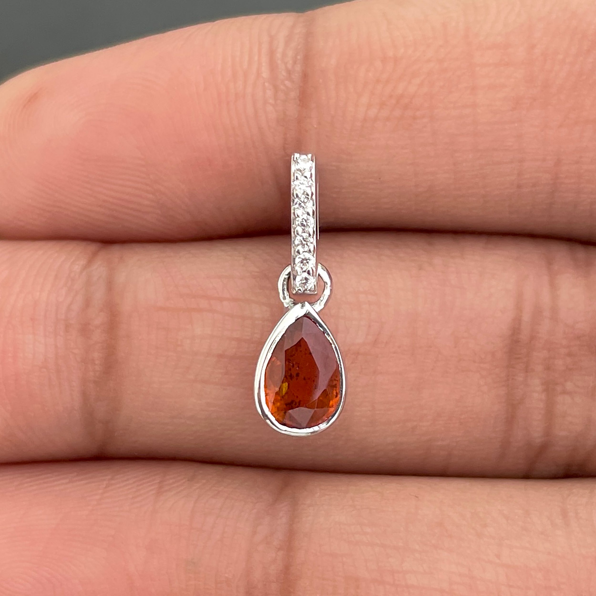 Orange Kyanite & White Topaz Pendant-(KYN-SP-779-O.)