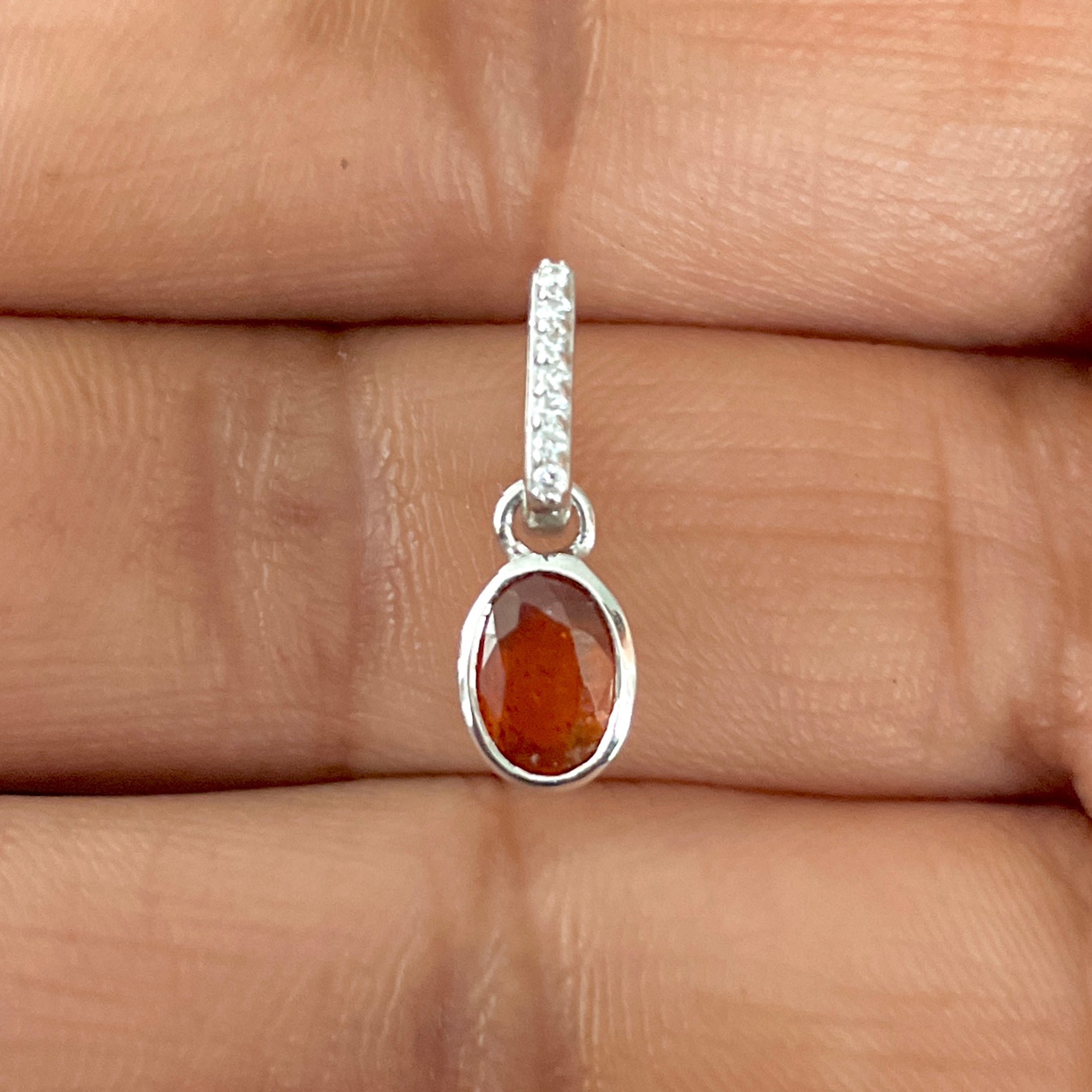 Orange Kyanite & White Topaz Pendant-(KYN-SP-780-O.)