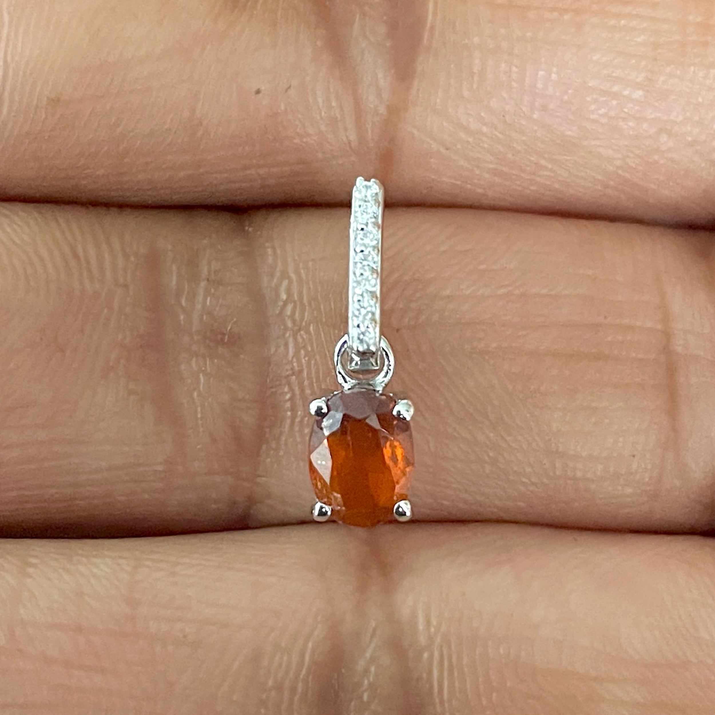 Orange Kyanite & White Topaz Pendant-(KYN-SP-915-O.)