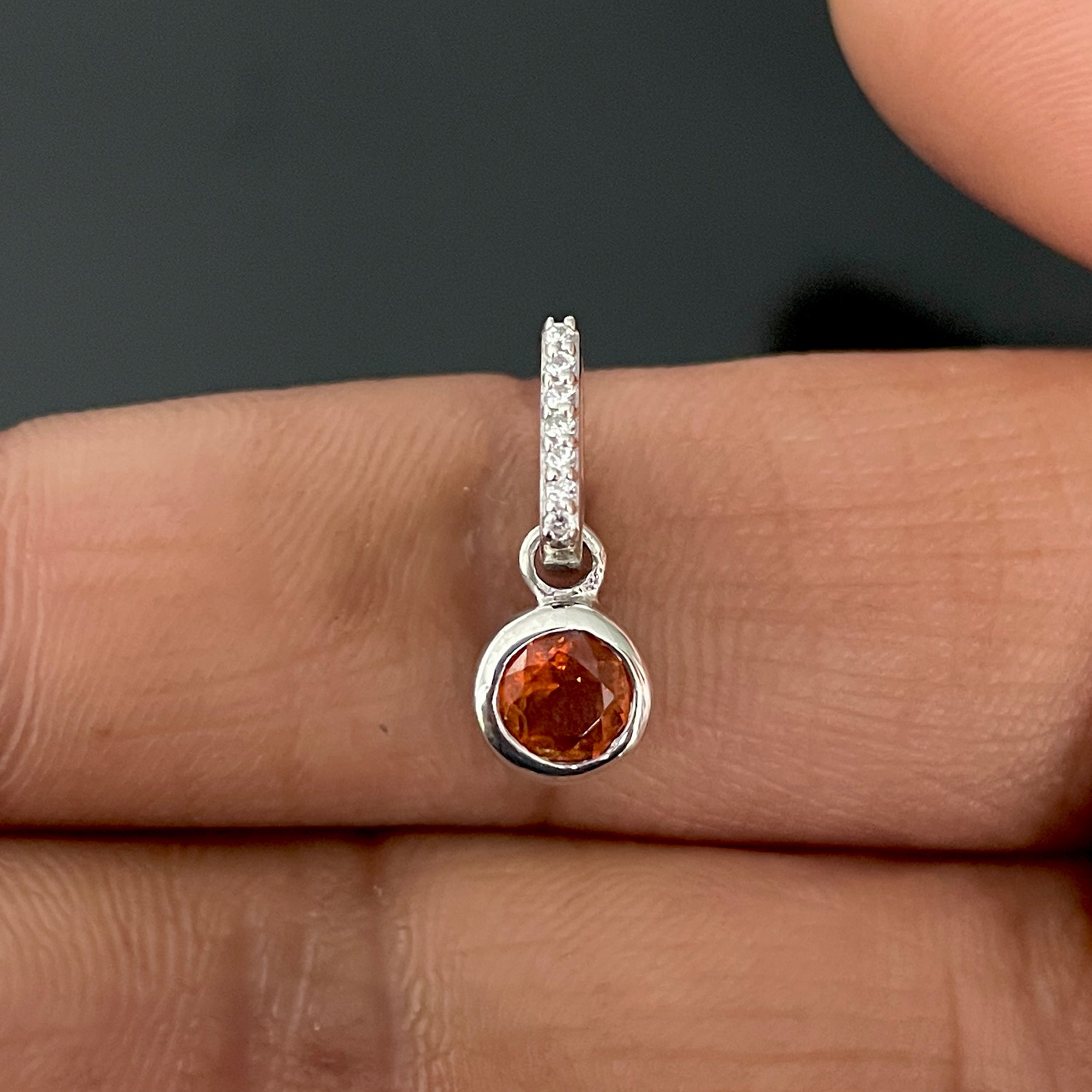 Orange Kyanite & White Topaz Pendant-(KYN-SP-957-O.)