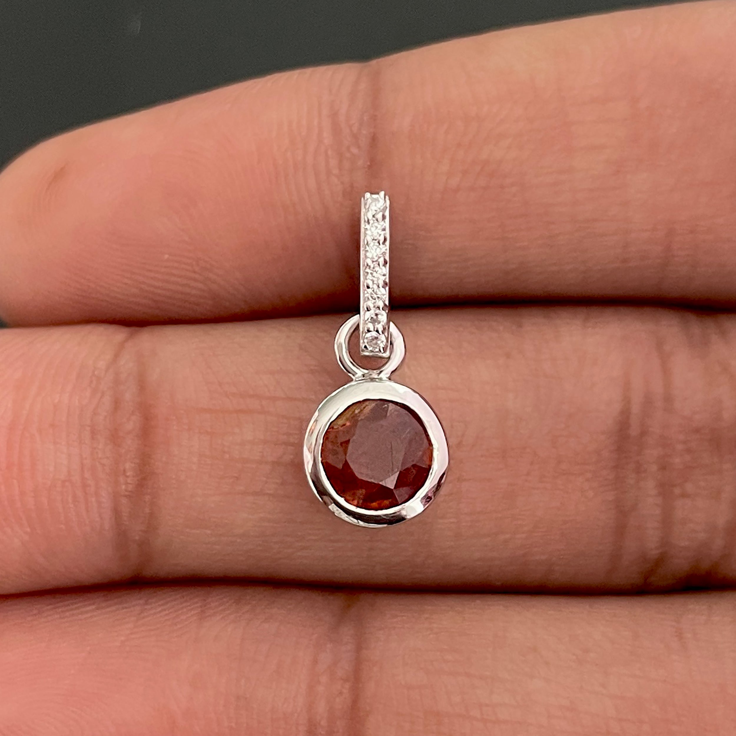 Orange Kyanite & White Topaz Pendant-(KYN-SP-958-O.)