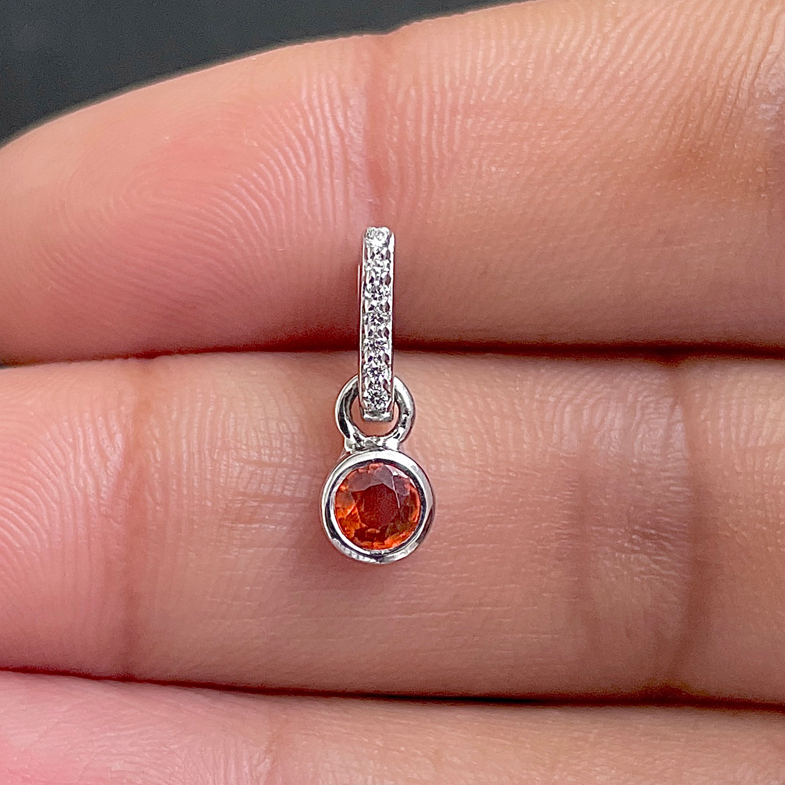 Orange Kyanite & White Topaz Pendant-(KYN-SP-999B-O.)
