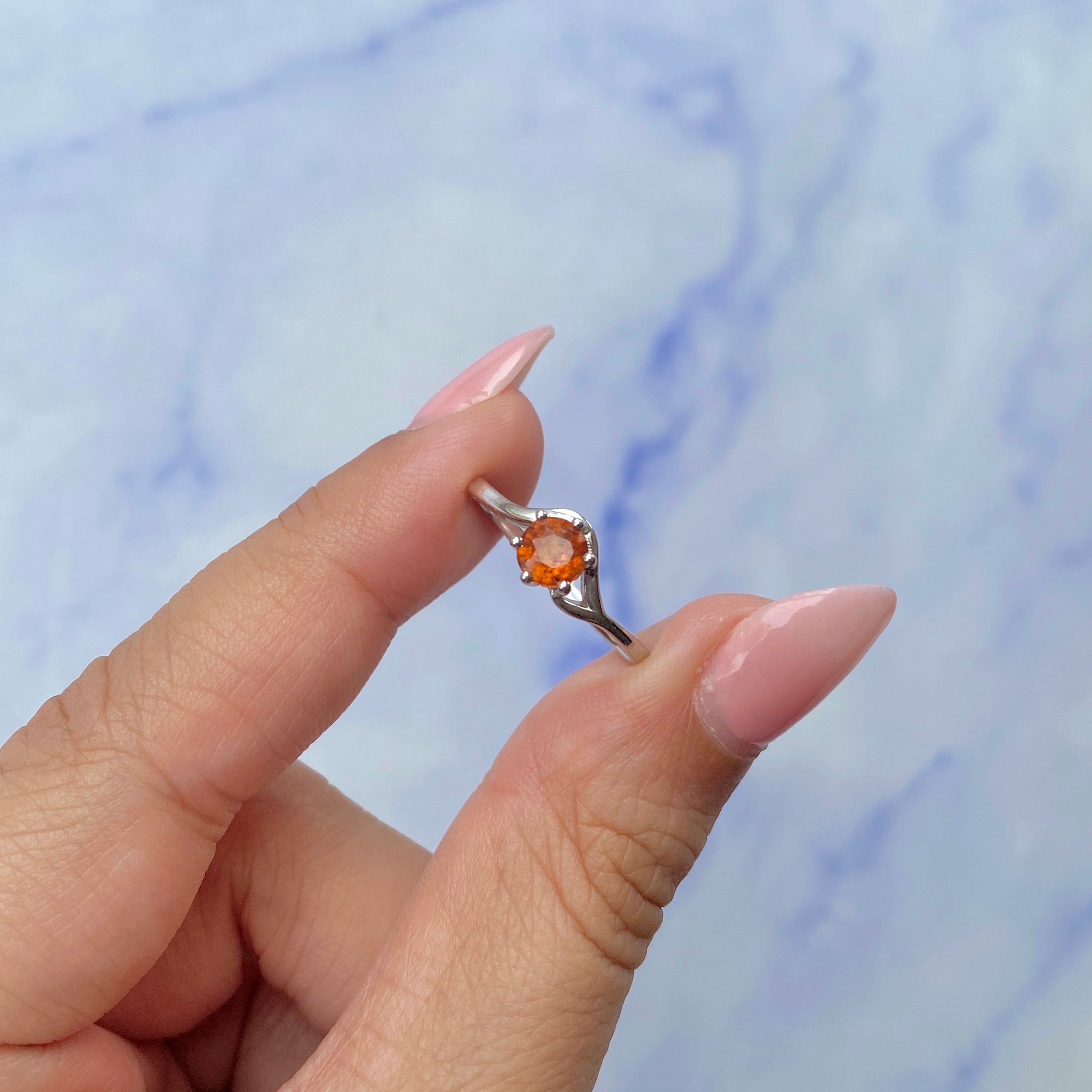 Orange Kyanite Ring-(KYN-SR-04-O.)