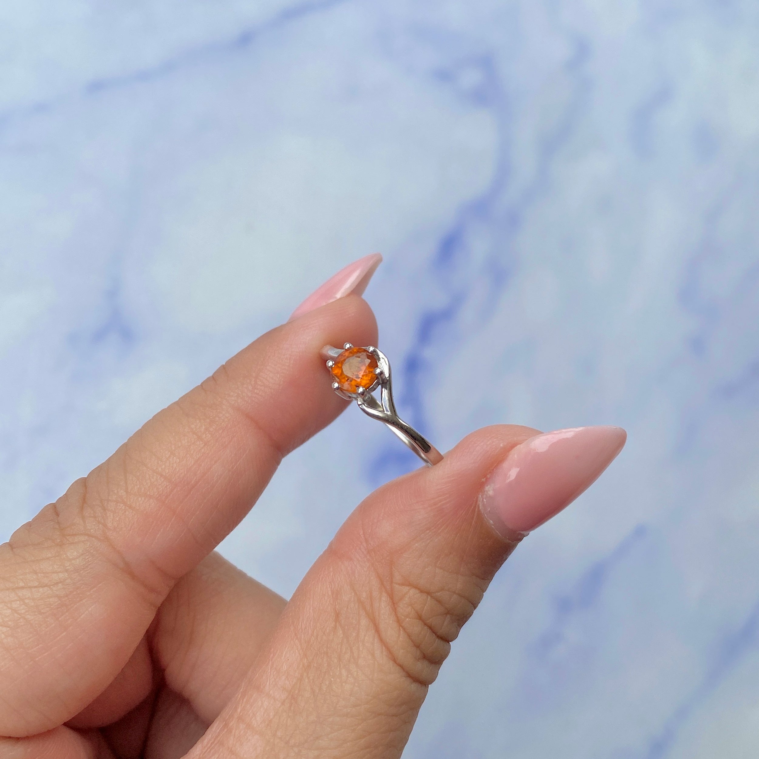 Orange Kyanite Ring-(KYN-SR-04-O.)