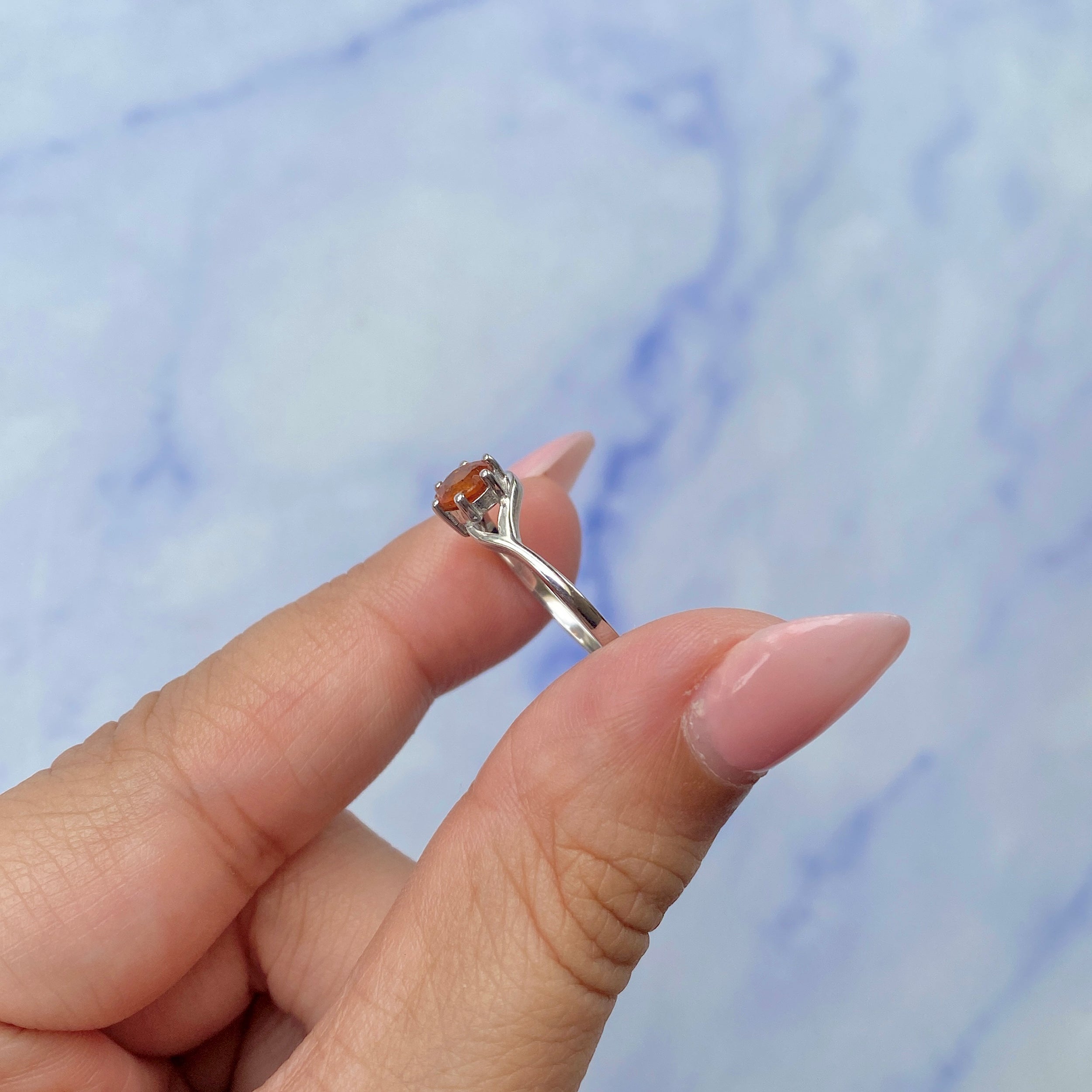 Orange Kyanite Ring-(KYN-SR-04-O.)