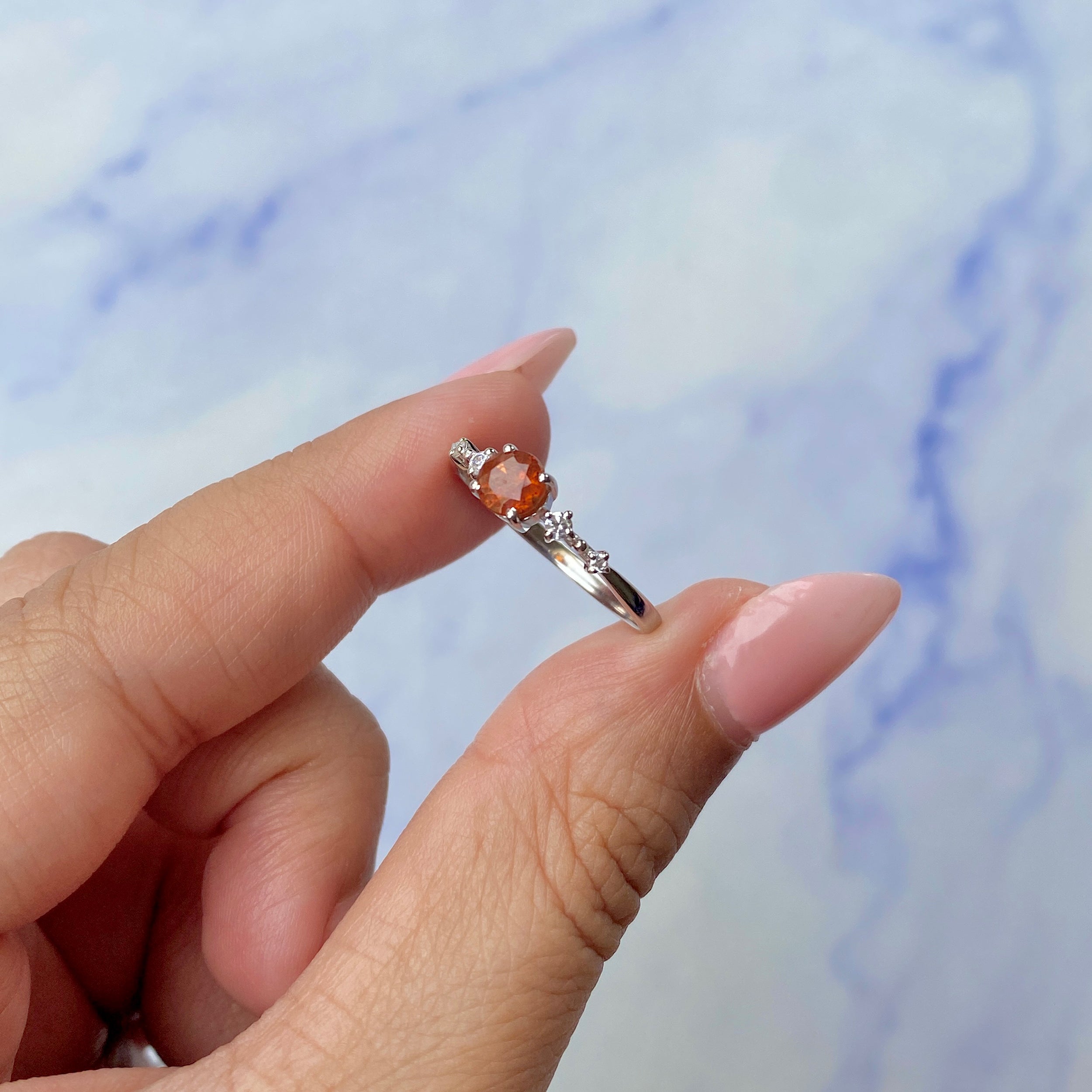 Orange Kyanite Ring-(OKY-SR-1939.)
