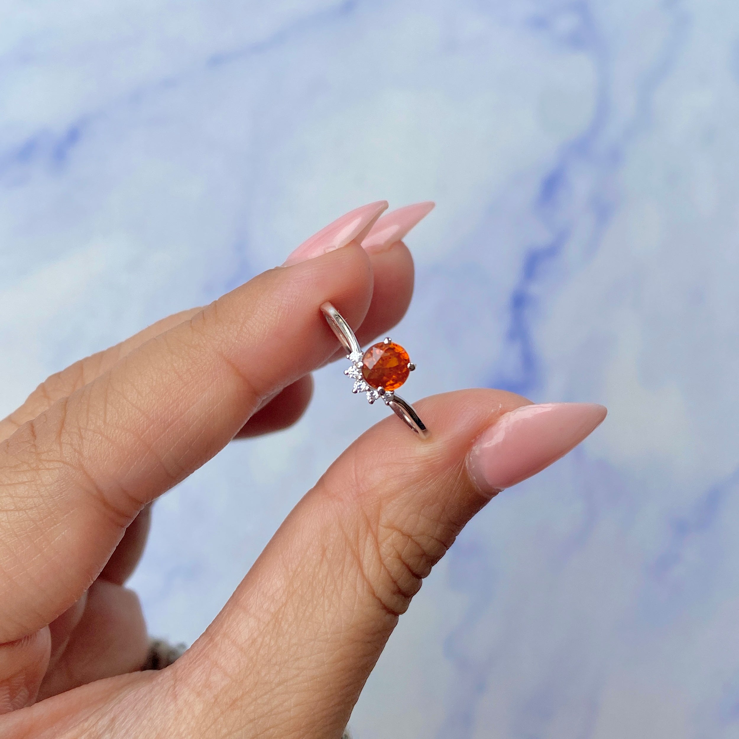 Orange Kyanite Ring-(OKY-SR-1942.)