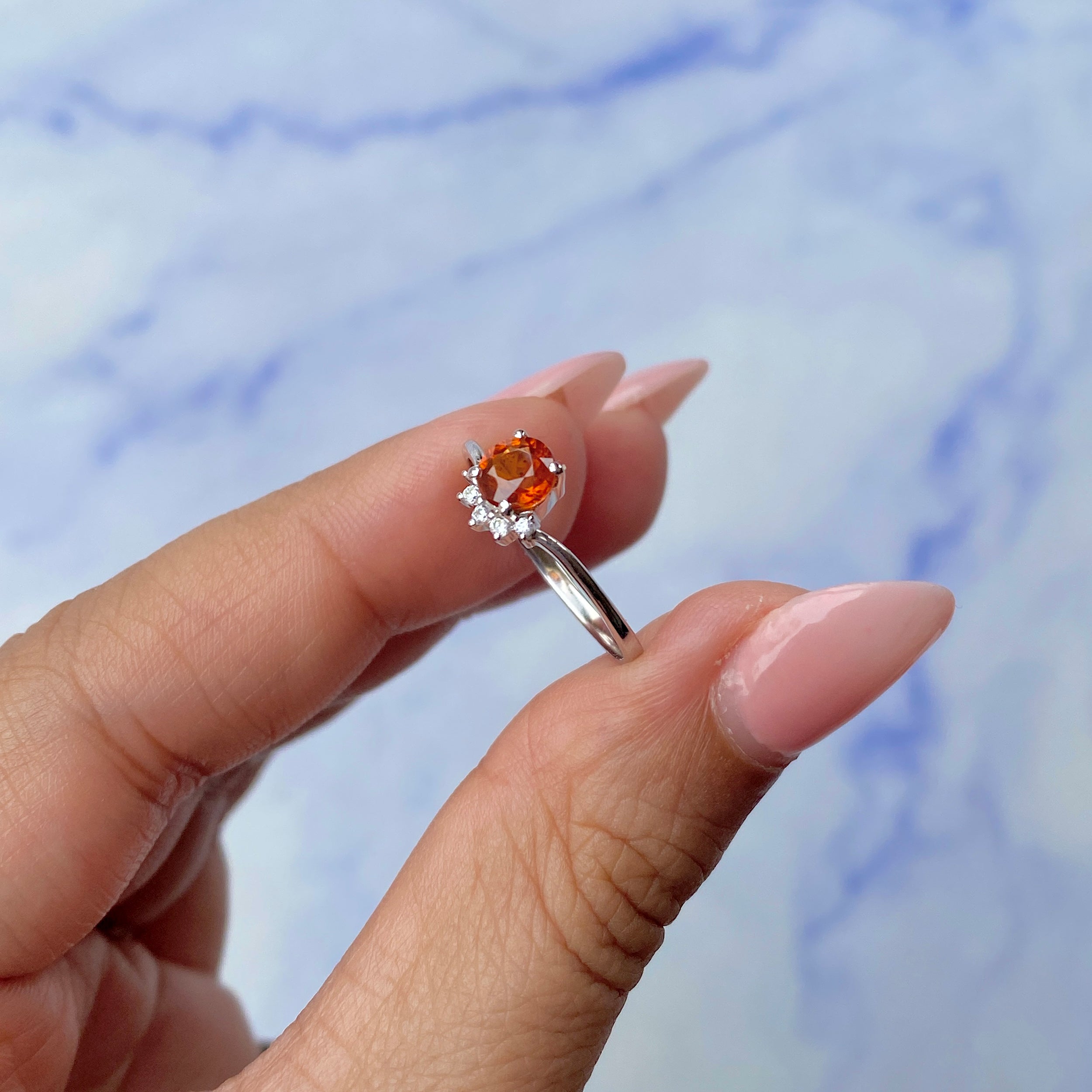 Orange Kyanite Ring-(OKY-SR-1942.)