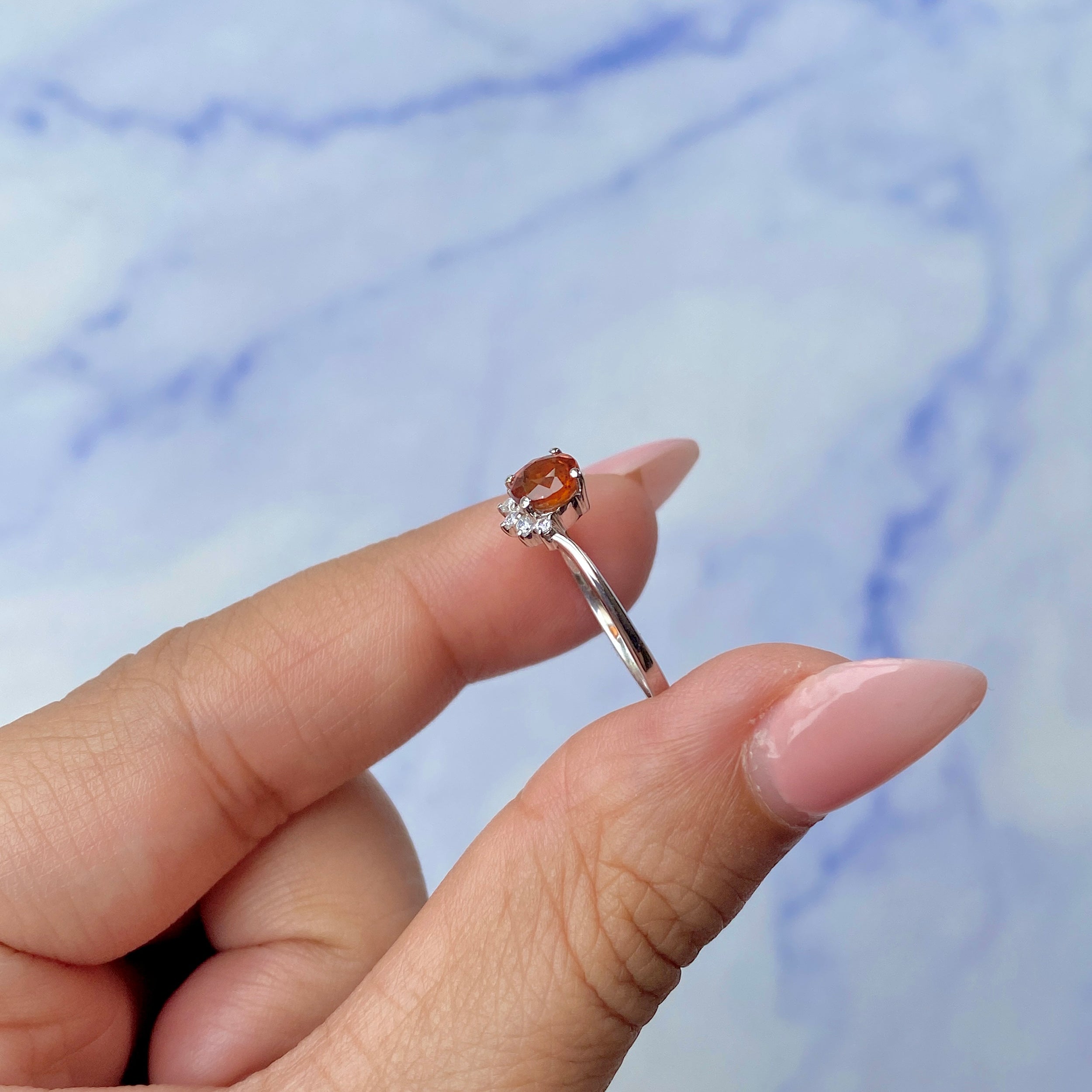 Orange Kyanite Ring-(KYN-SR-1942-O.)