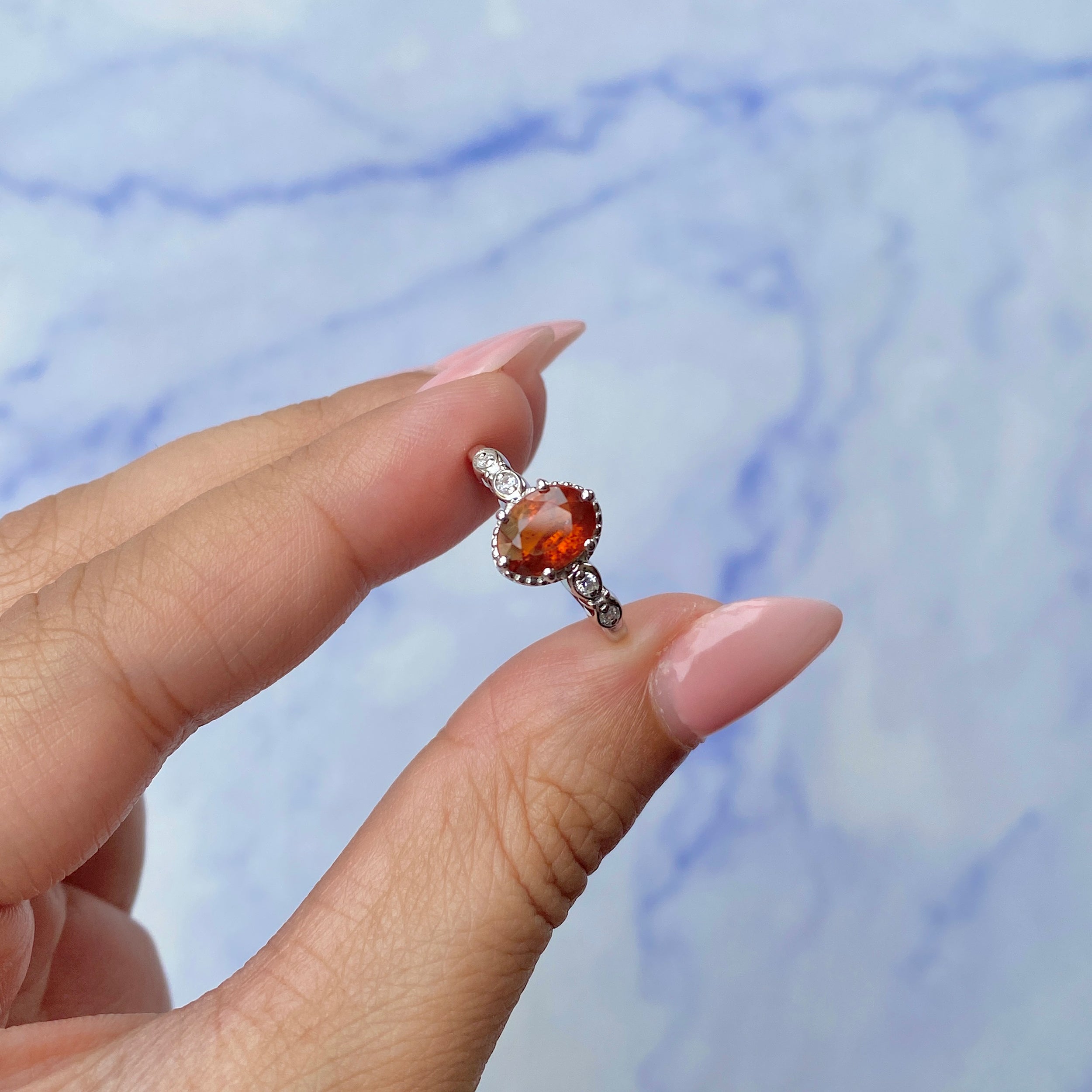 Orange Kyanite Ring-(OKY-SR-2182.)