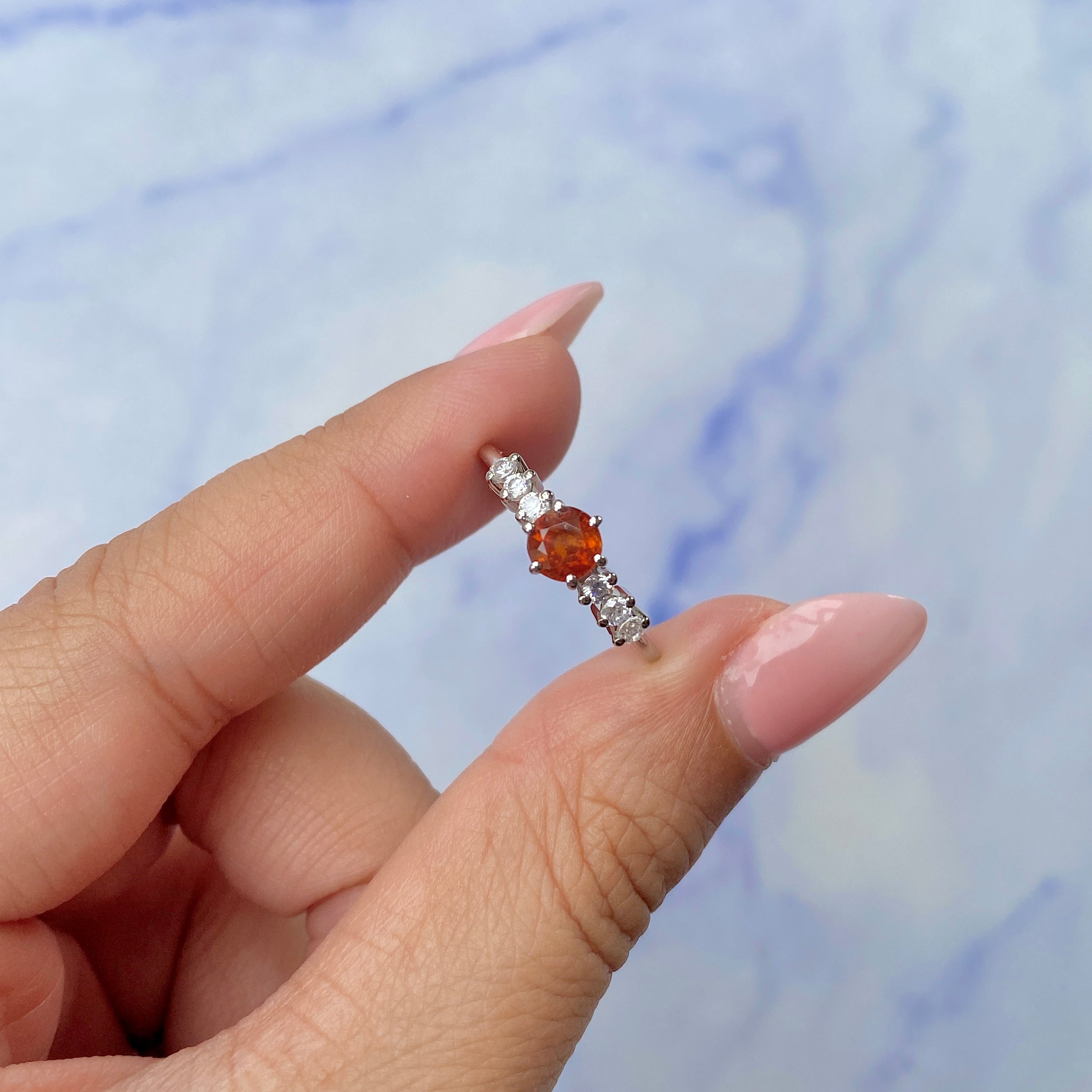 Orange Kyanite Ring-(KYN-SR-2259-O.)