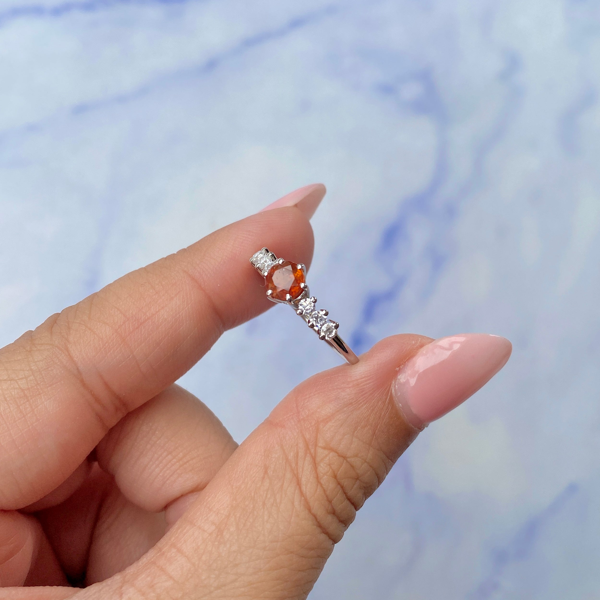 Orange Kyanite Ring-(KYN-SR-2259-O.)