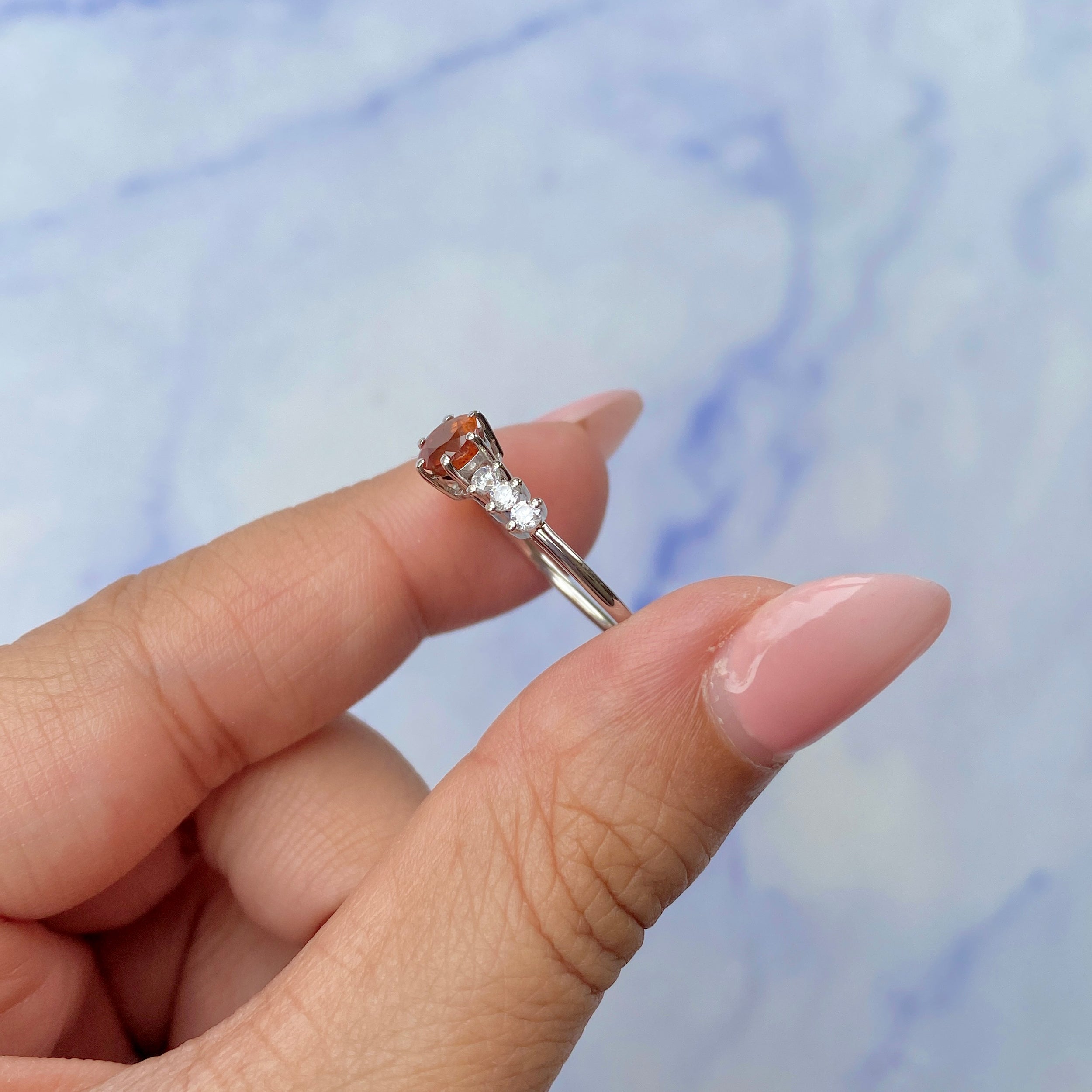 Orange Kyanite Ring-(KYN-SR-2259-O.)