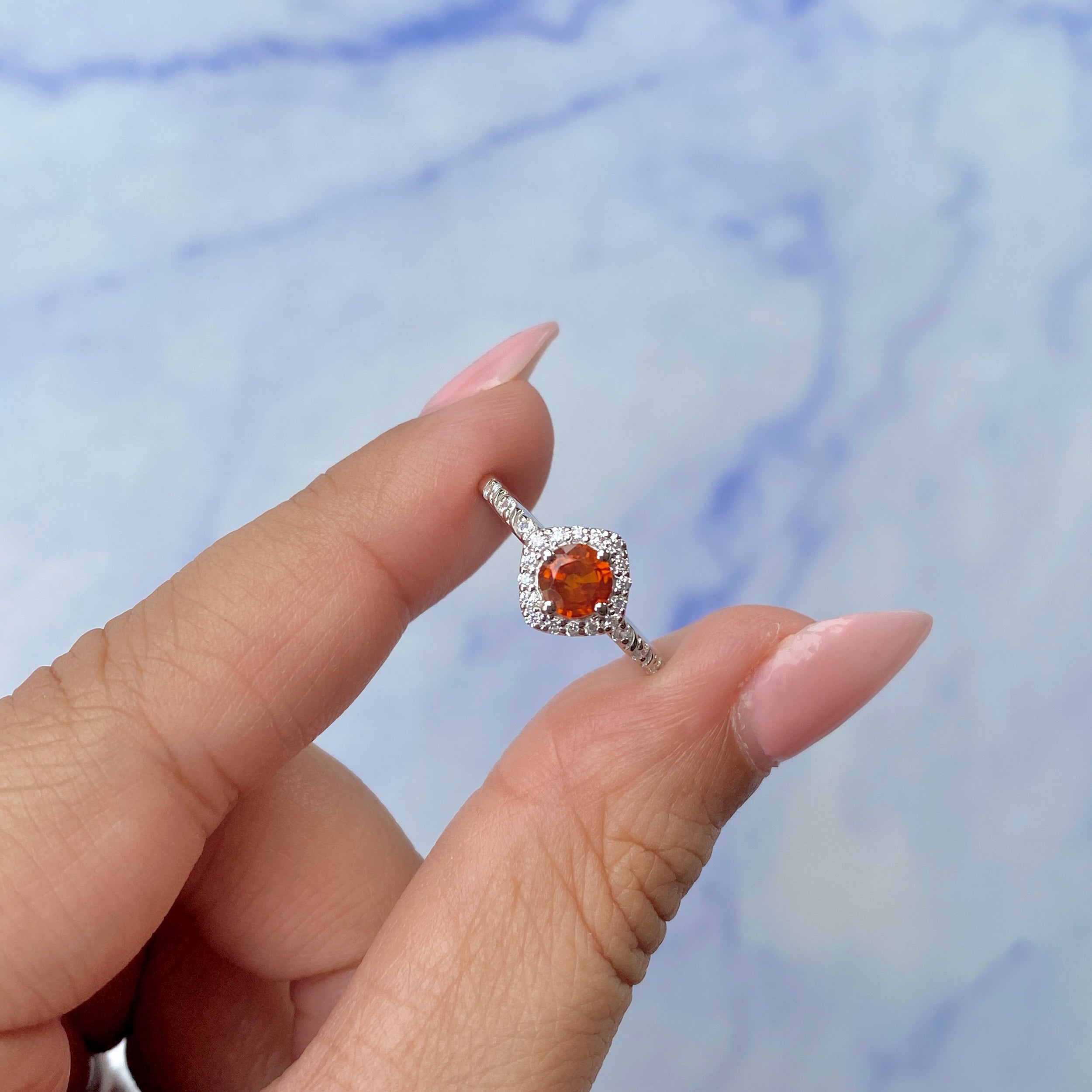 Orange Kyanite Ring-(KYN-SR-2260-O.)