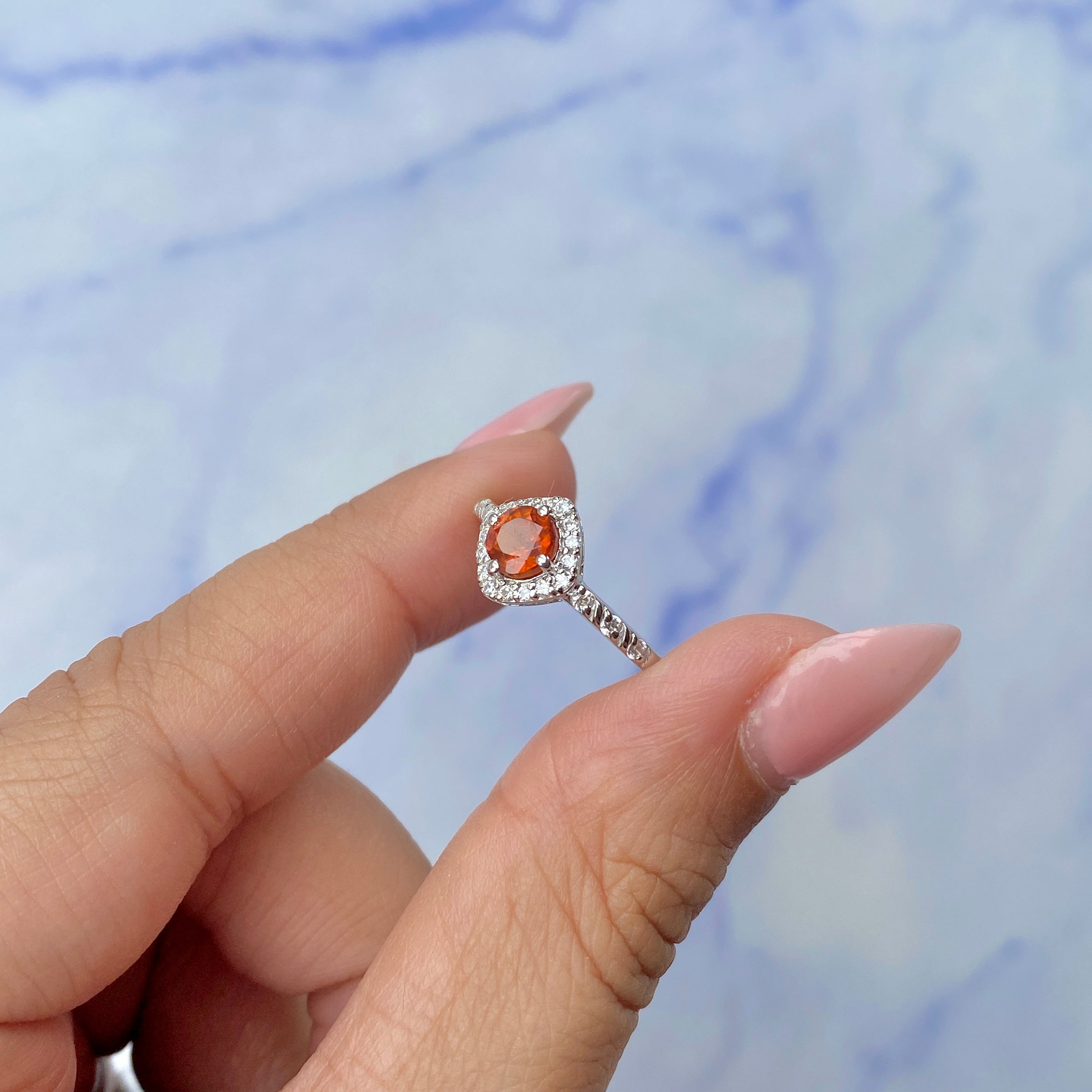 Orange Kyanite Ring-(KYN-SR-2260-O.)