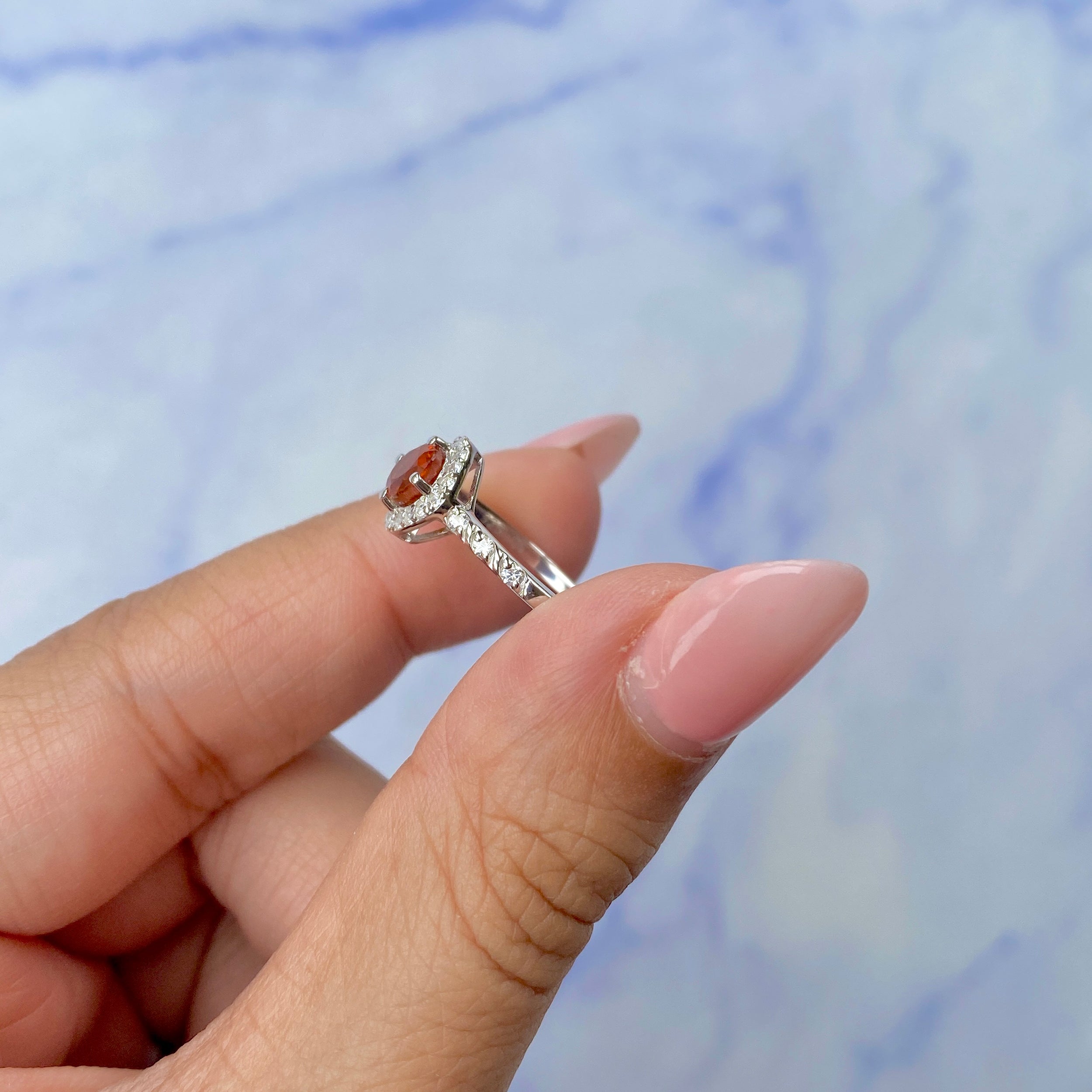 Orange Kyanite Ring-(KYN-SR-2260-O.)