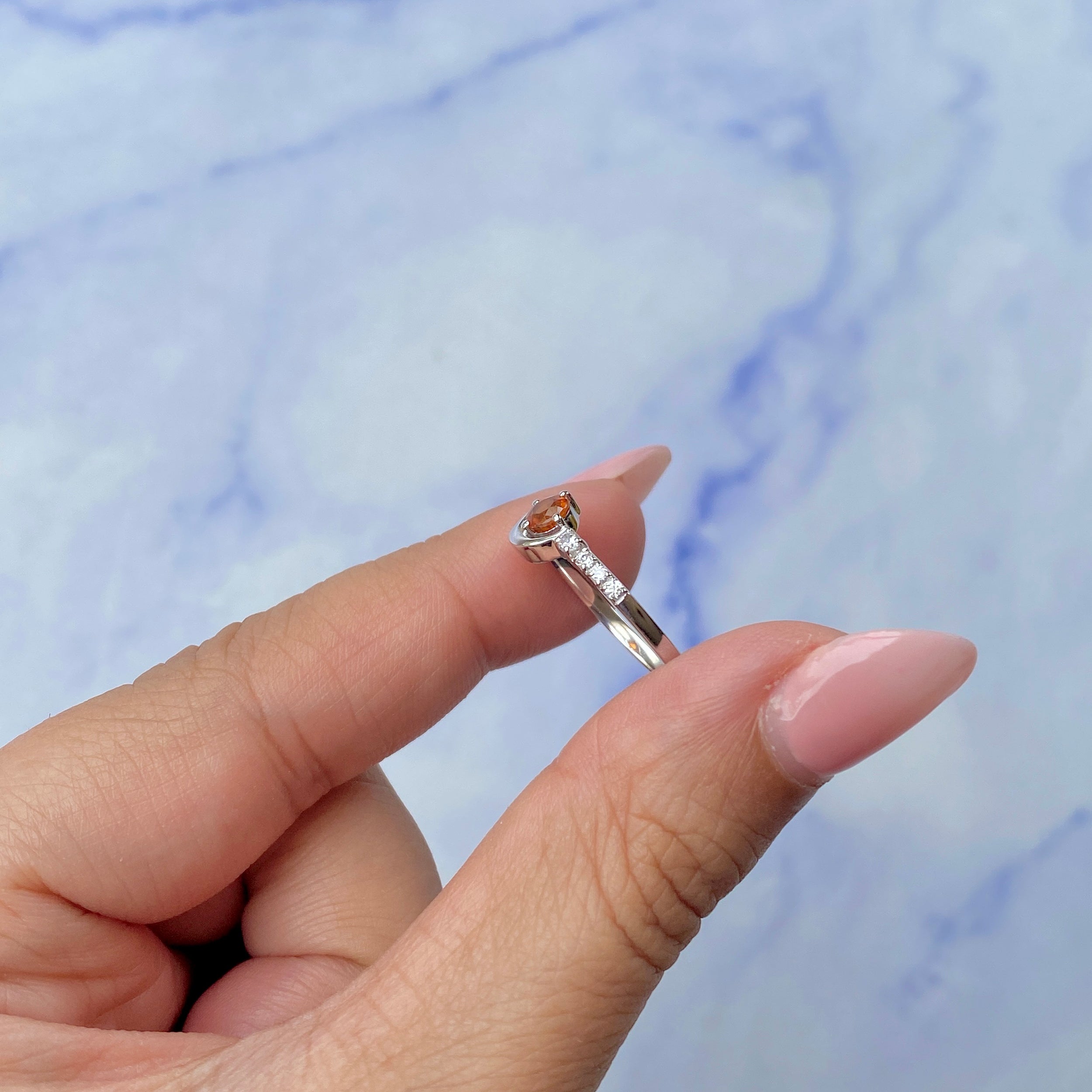 Orange Kyanite Ring-(KYN-SR-2292-O.)