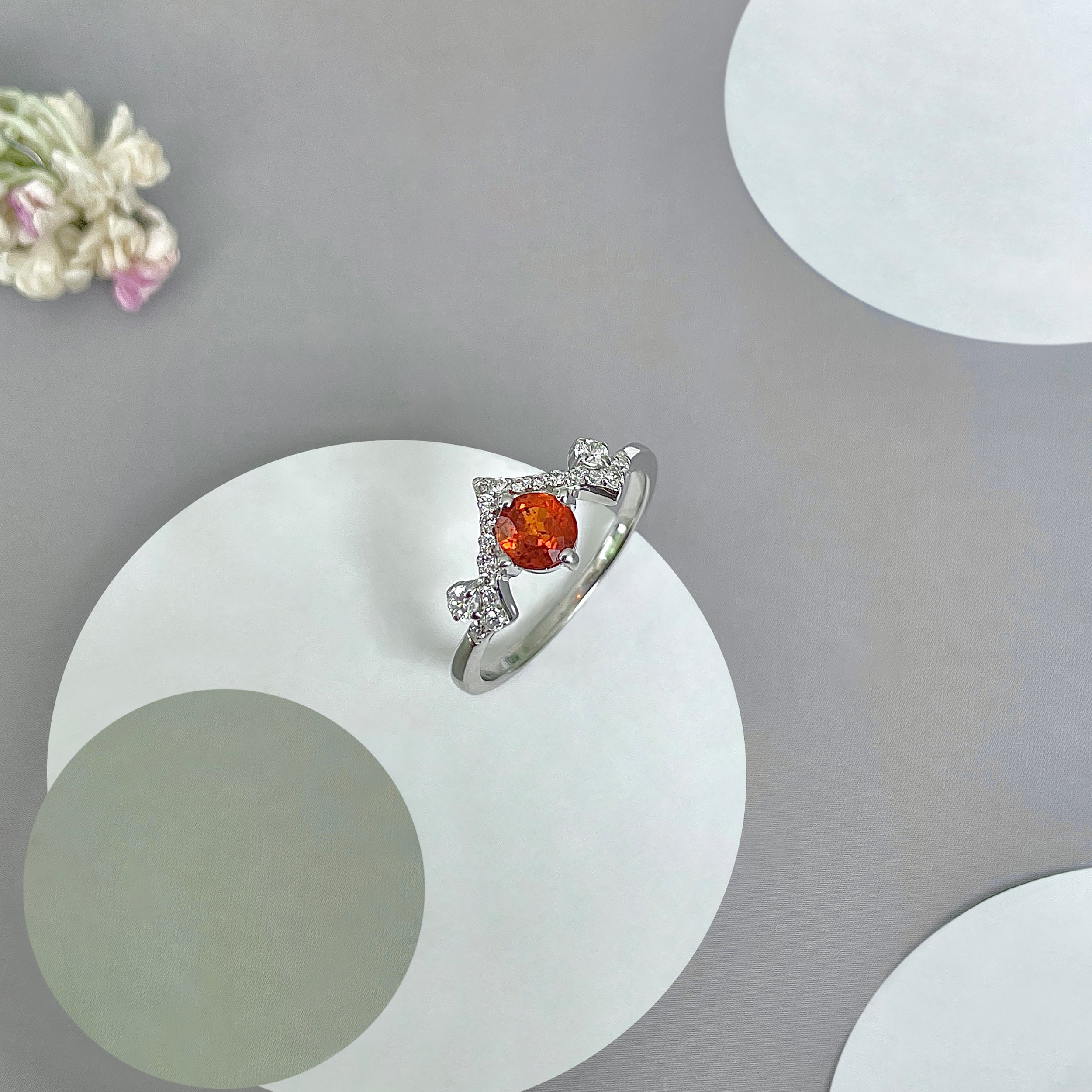 Orange Kyanite Ring-(KYN-SR-2296-O.)