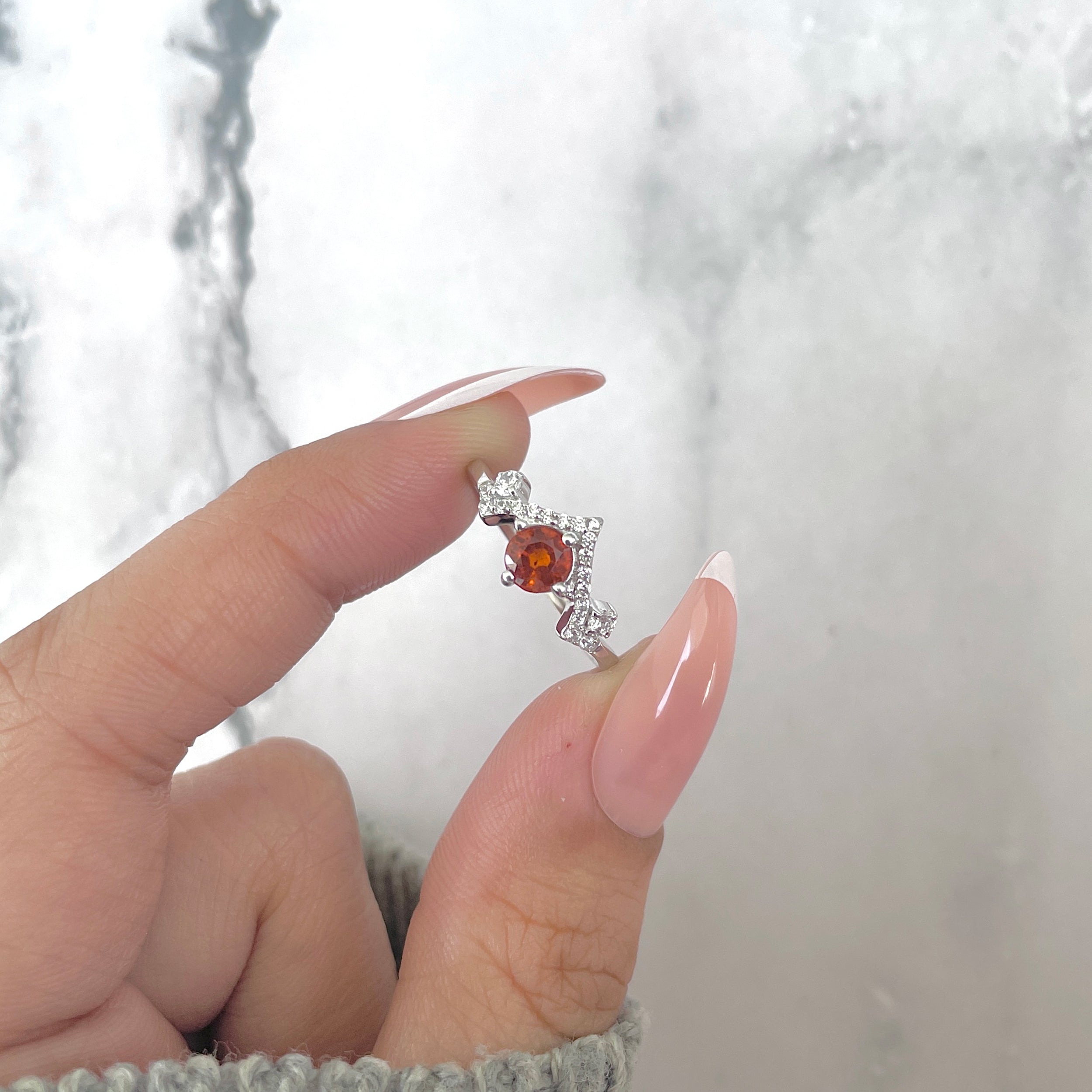 Orange Kyanite Ring-(KYN-SR-2296-O.)