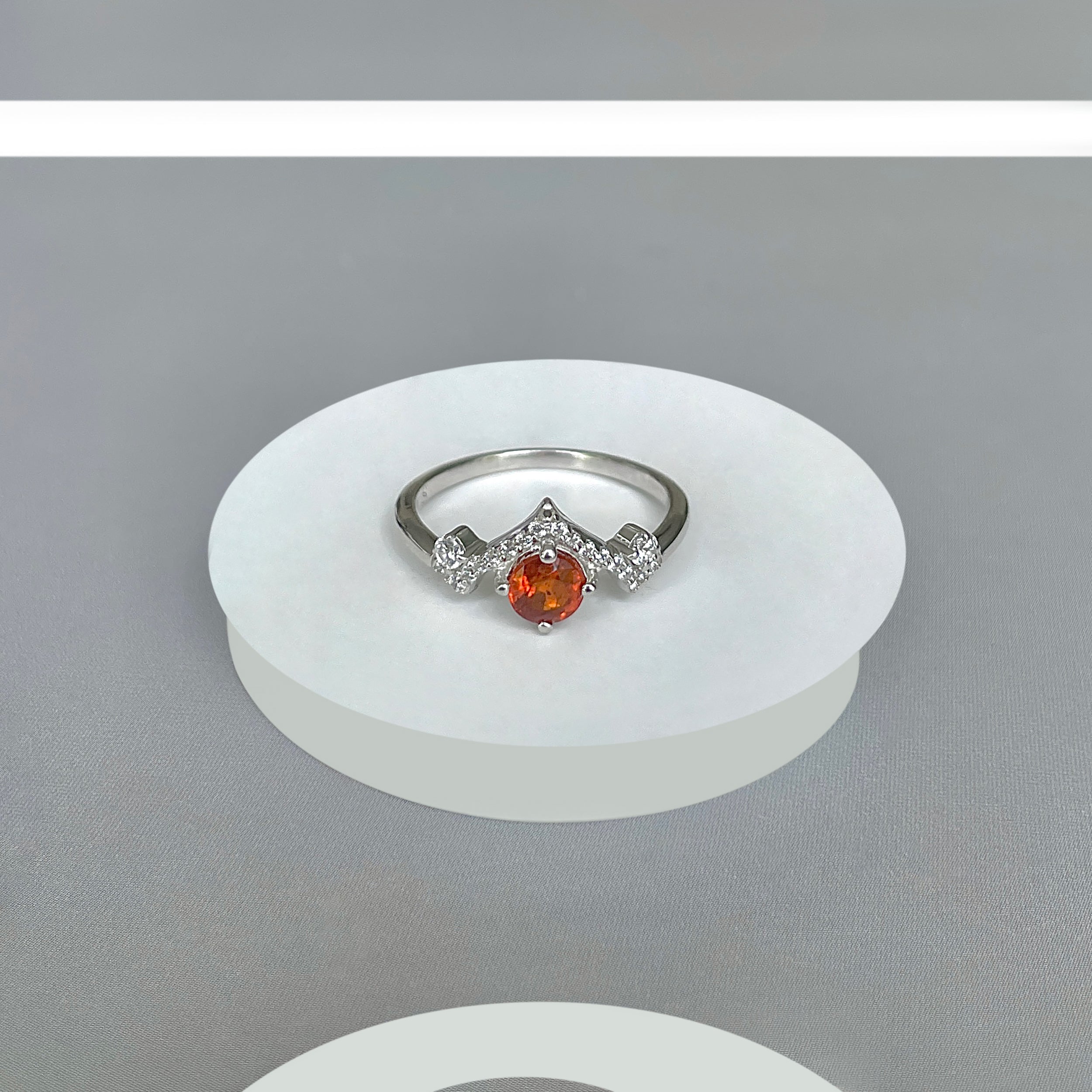 Orange Kyanite Ring-(KYN-SR-2296-O.)
