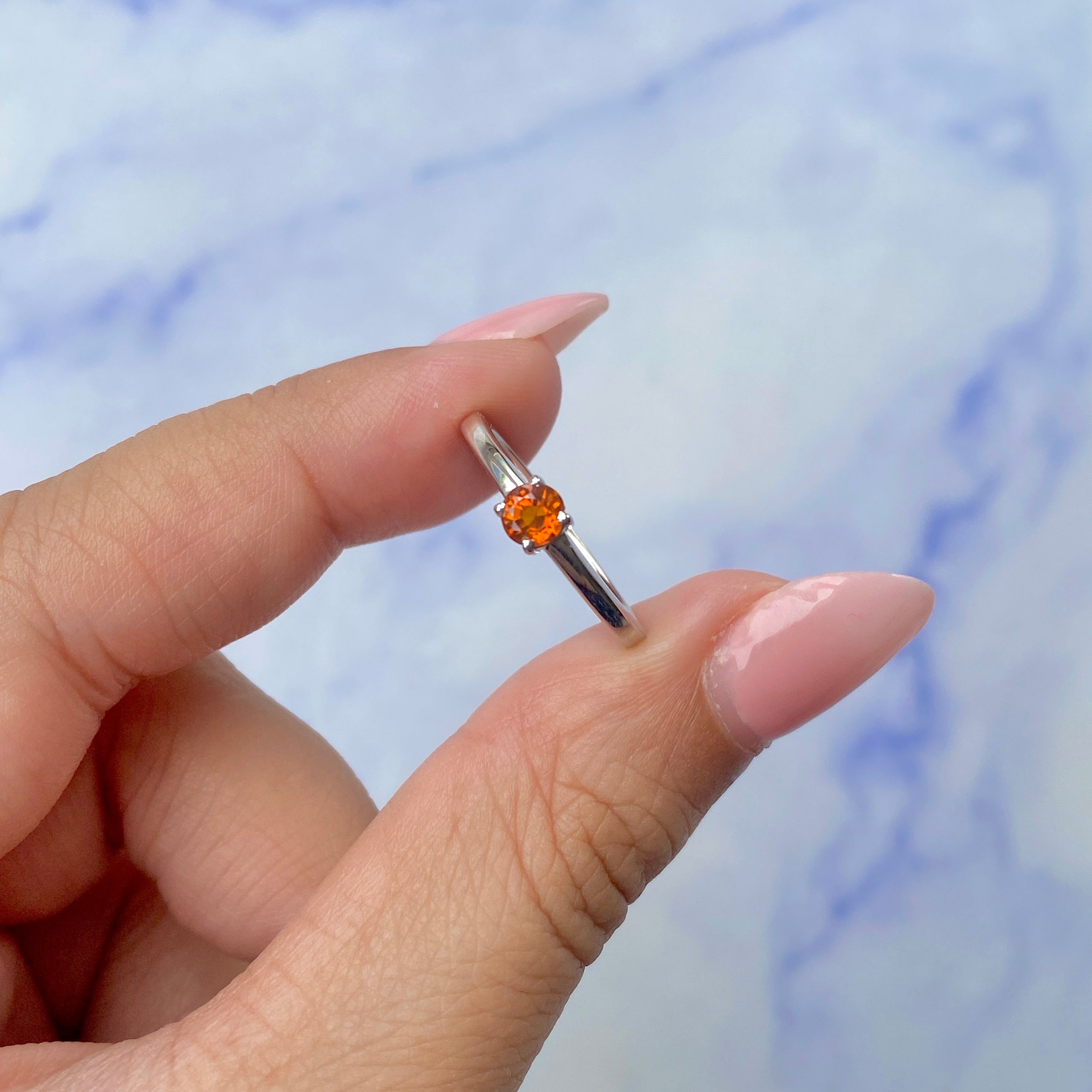 Orange Kyanite Ring-(KYN-SR-235-O.)