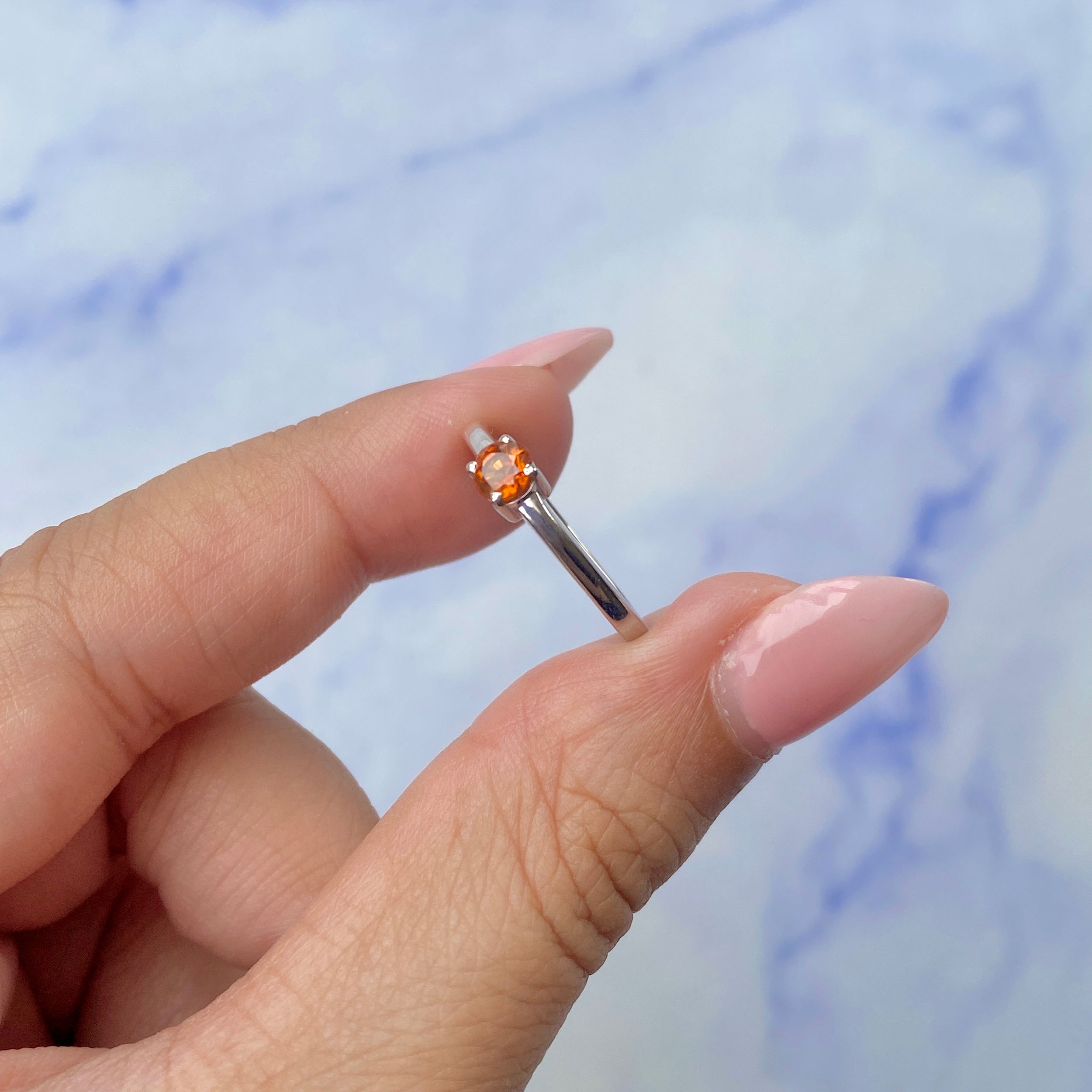 Orange Kyanite Ring-(KYN-SR-235-O.)