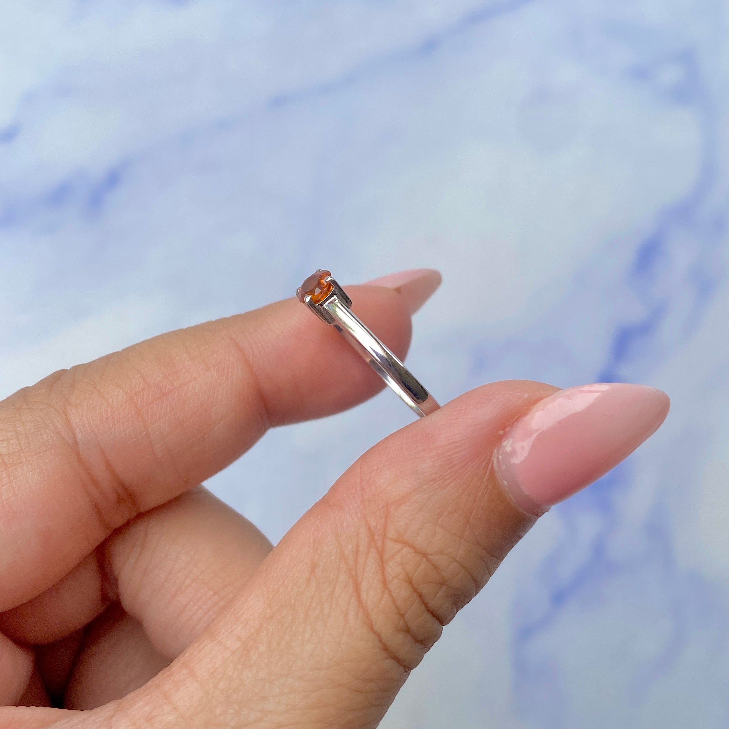 Orange Kyanite Ring-(KYN-SR-235-O.)