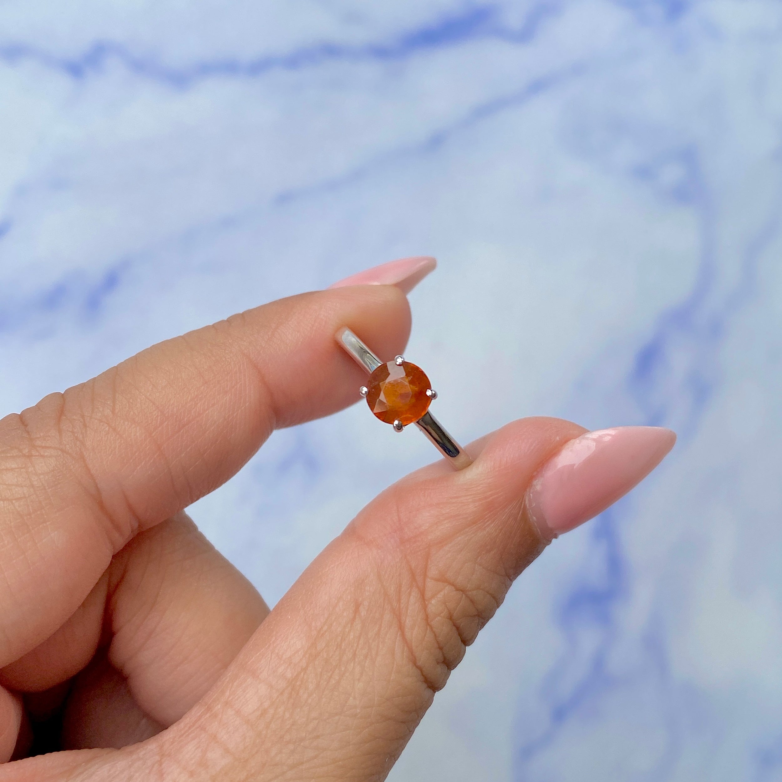 Orange Kyanite Ring-(KYN-SR-236-O.)