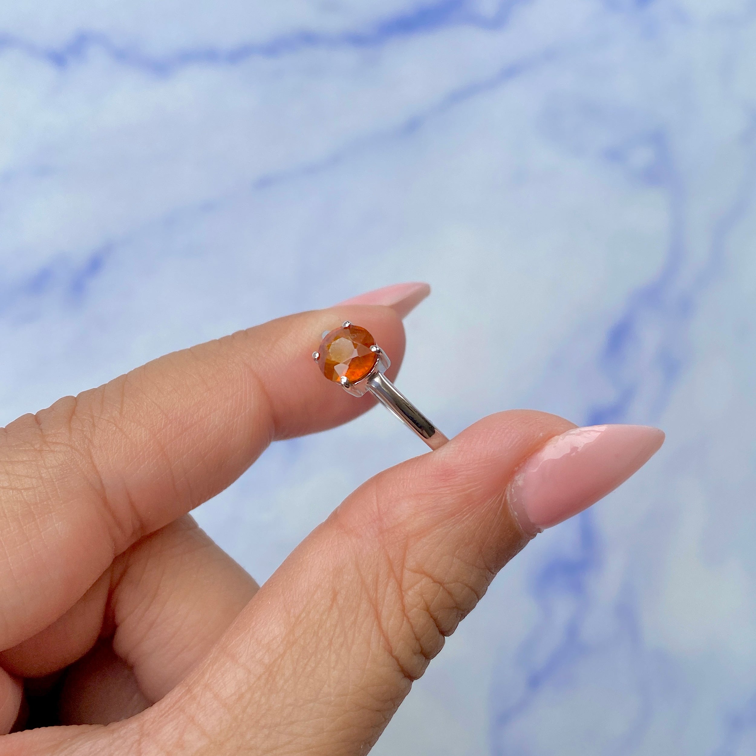 Orange Kyanite Ring-(KYN-SR-236-O.)