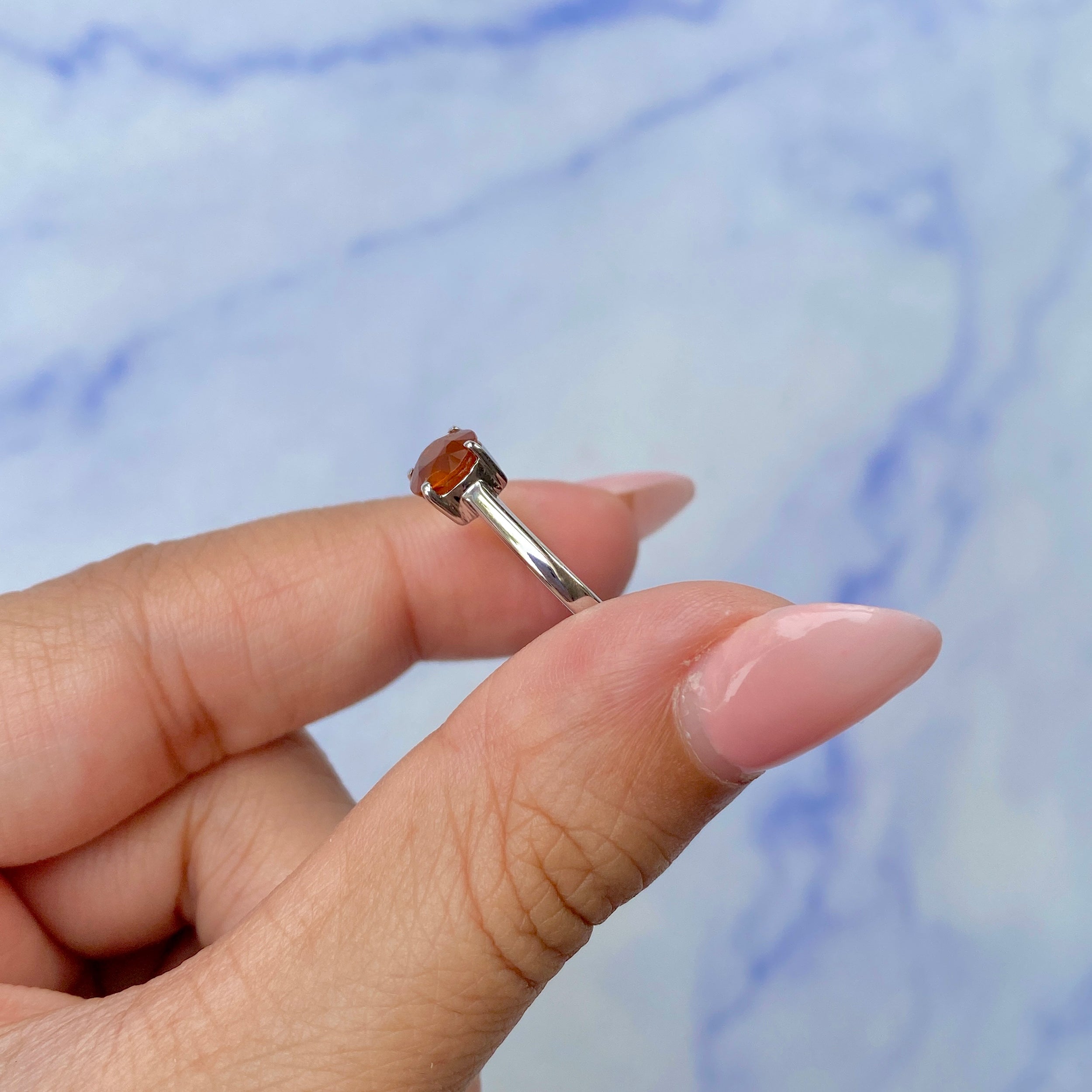 Orange Kyanite Ring-(KYN-SR-236-O.)