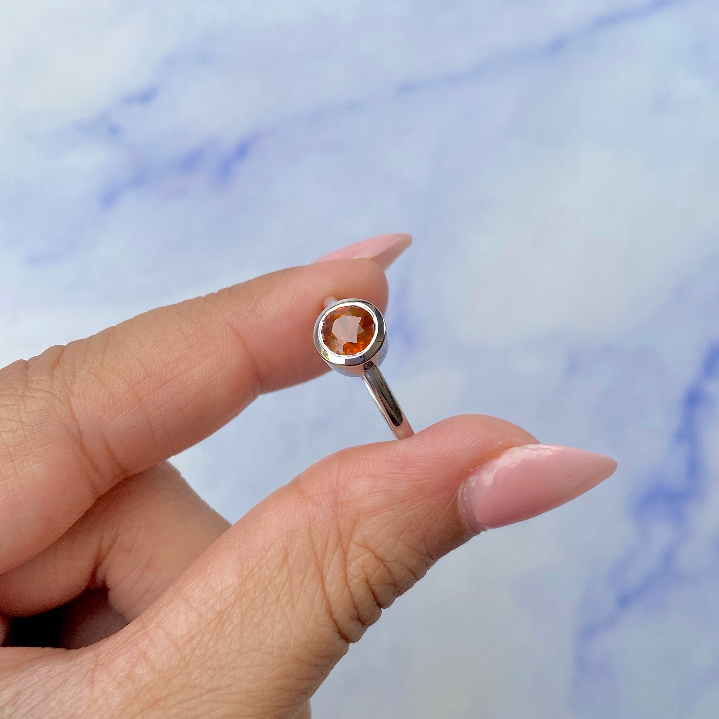 Orange Kyanite Ring-(KYN-SR-237-O.)