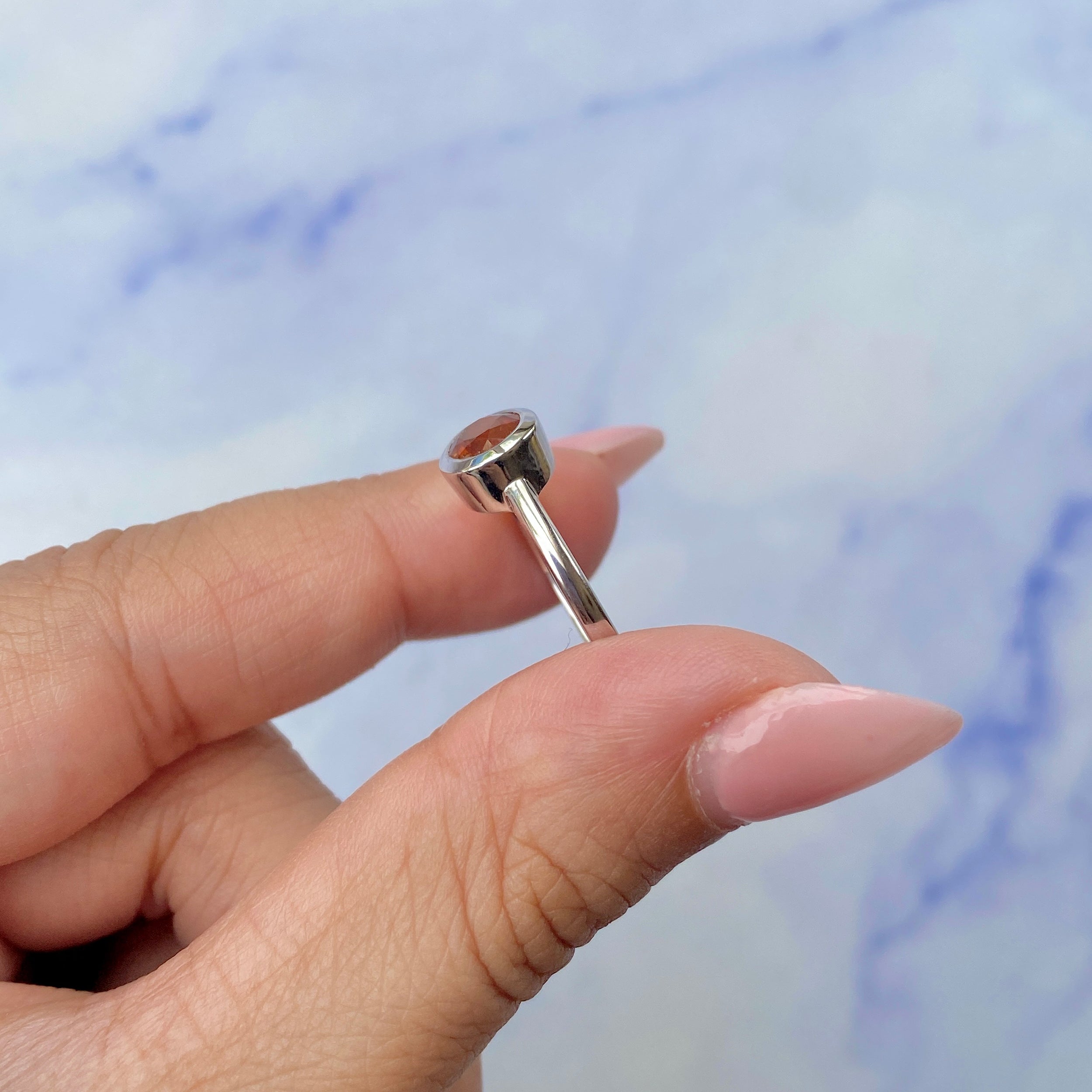 Orange Kyanite Ring-(KYN-SR-237-O.)