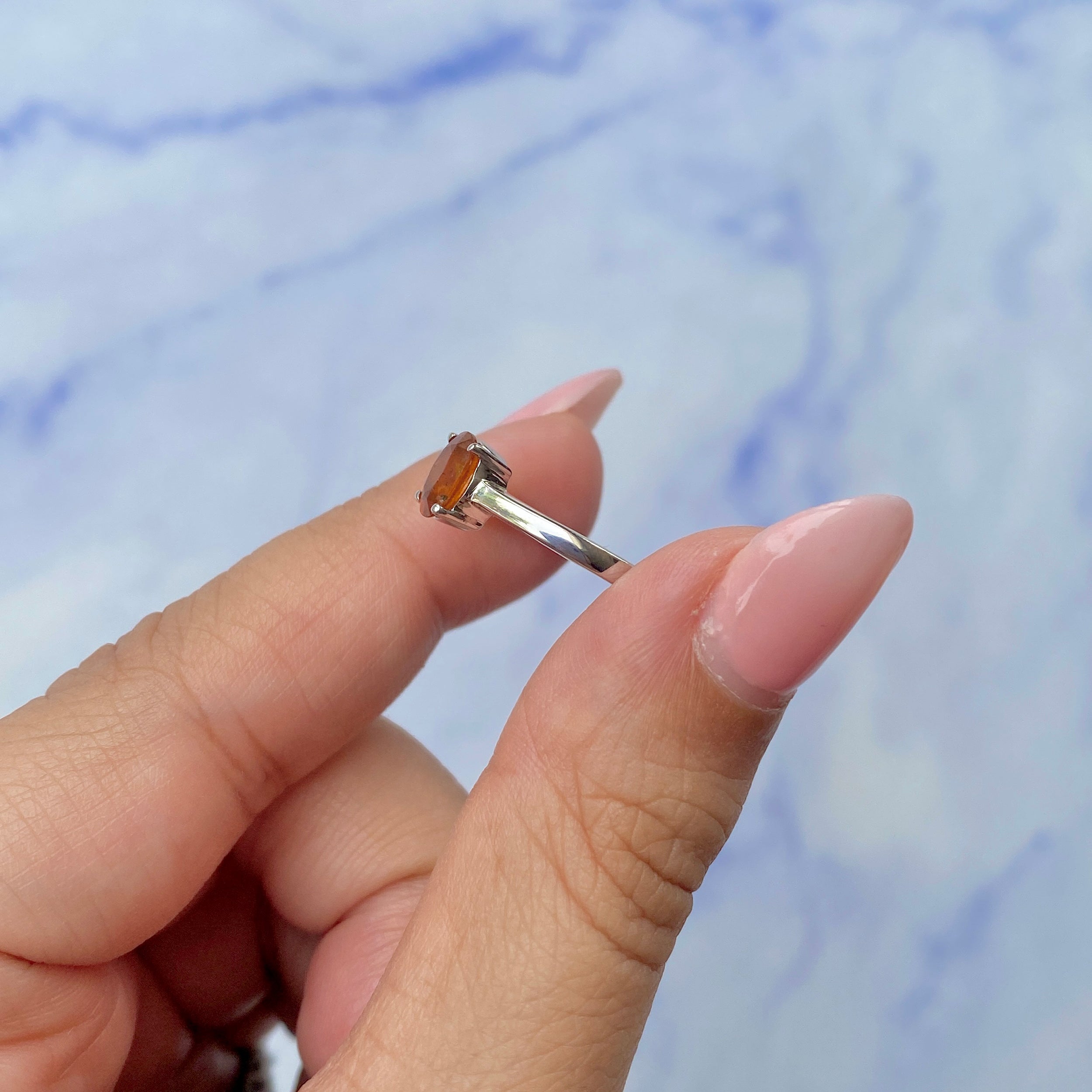 Orange Kyanite Ring-(KYN-SR-242-O.)