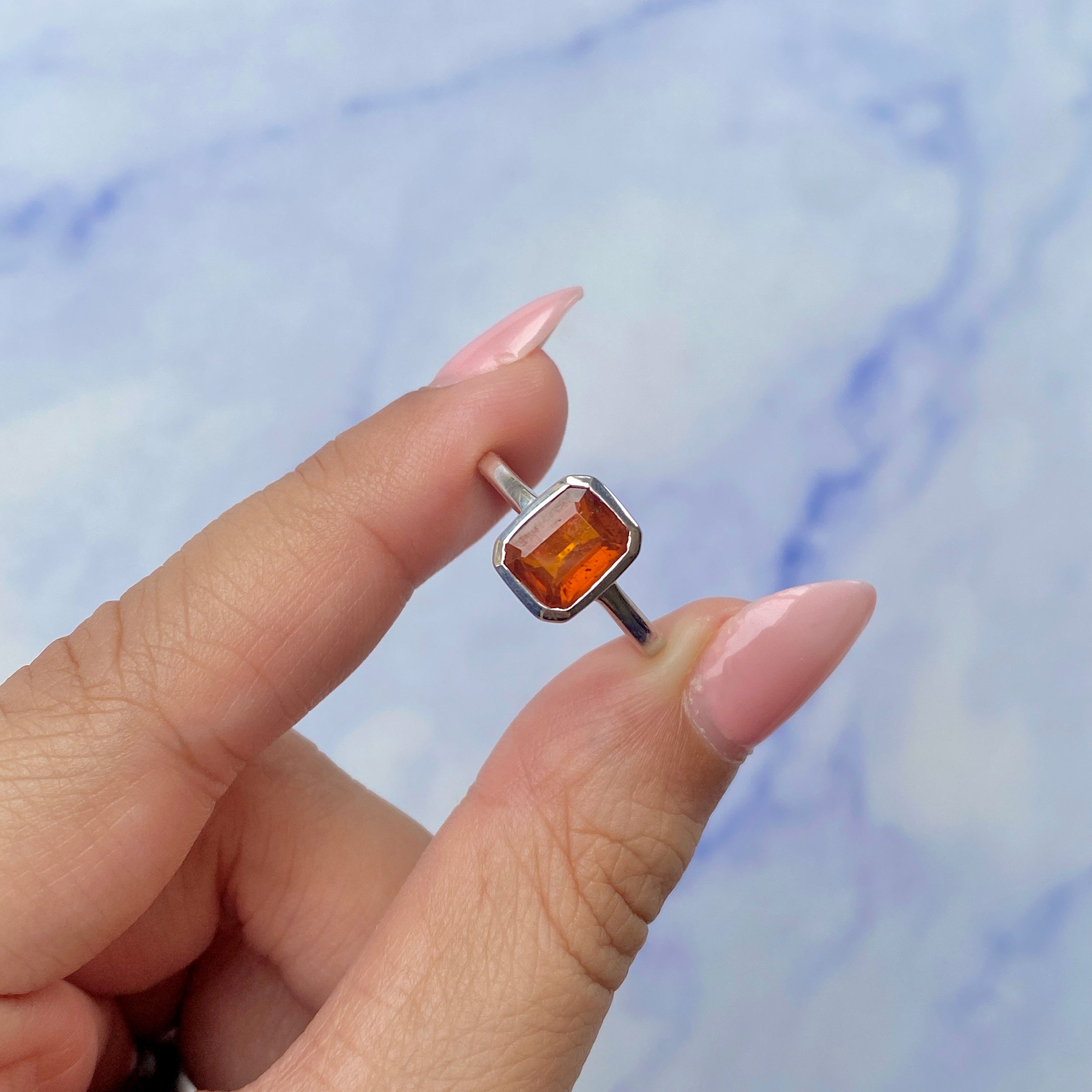 Orange Kyanite Ring-(KYN-SR-246-O.)