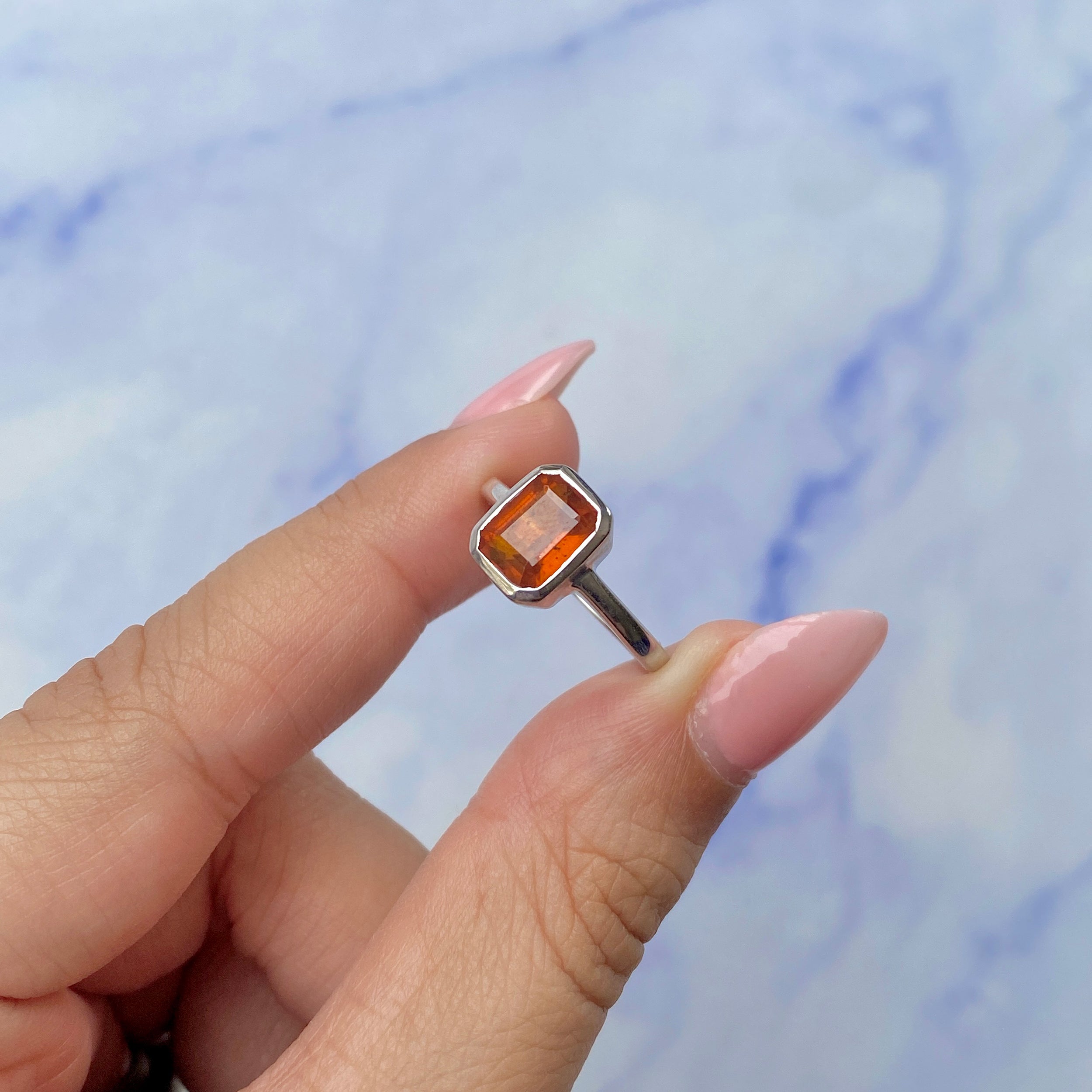 Orange Kyanite Ring-(KYN-SR-246-O.)