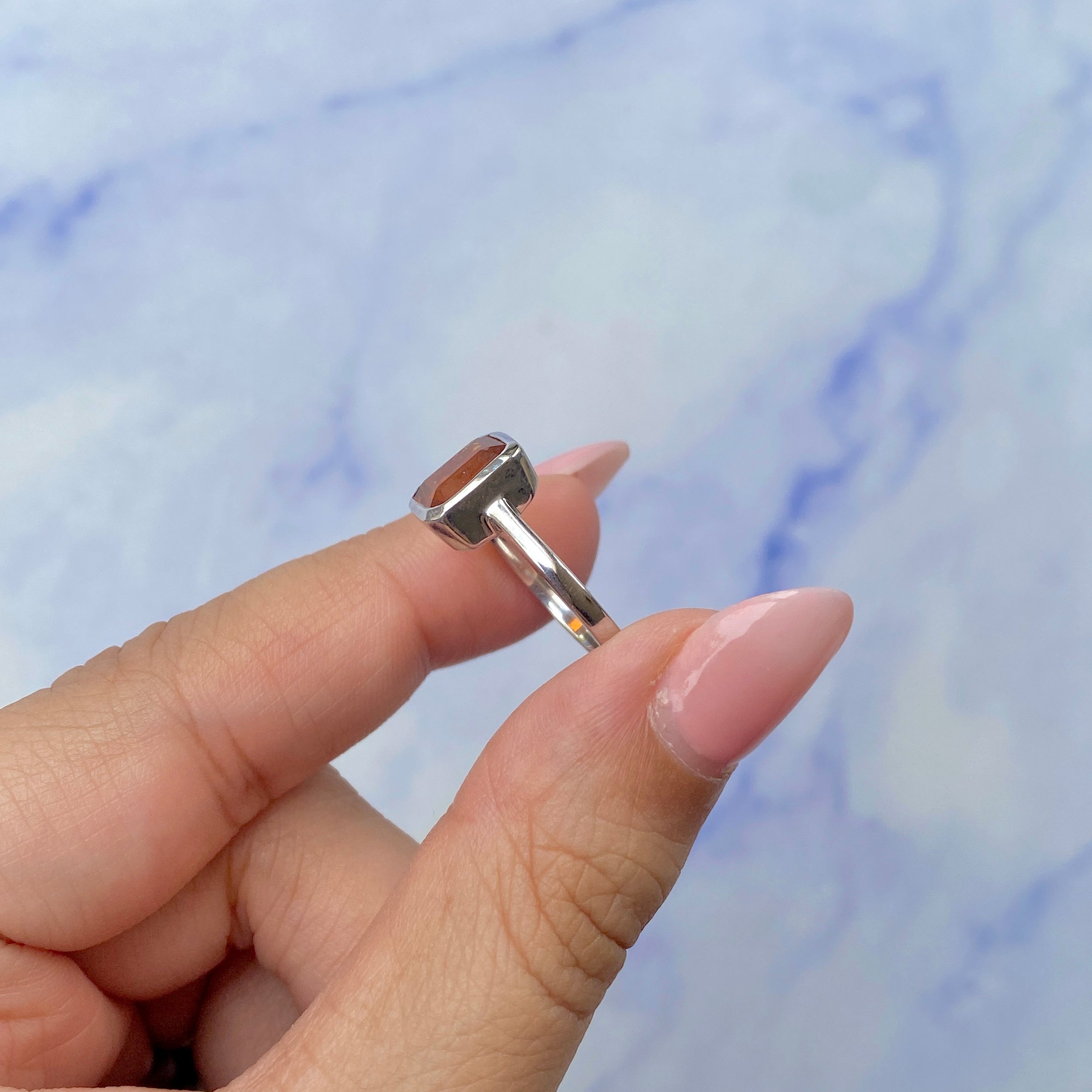 Orange Kyanite Ring-(KYN-SR-246-O.)