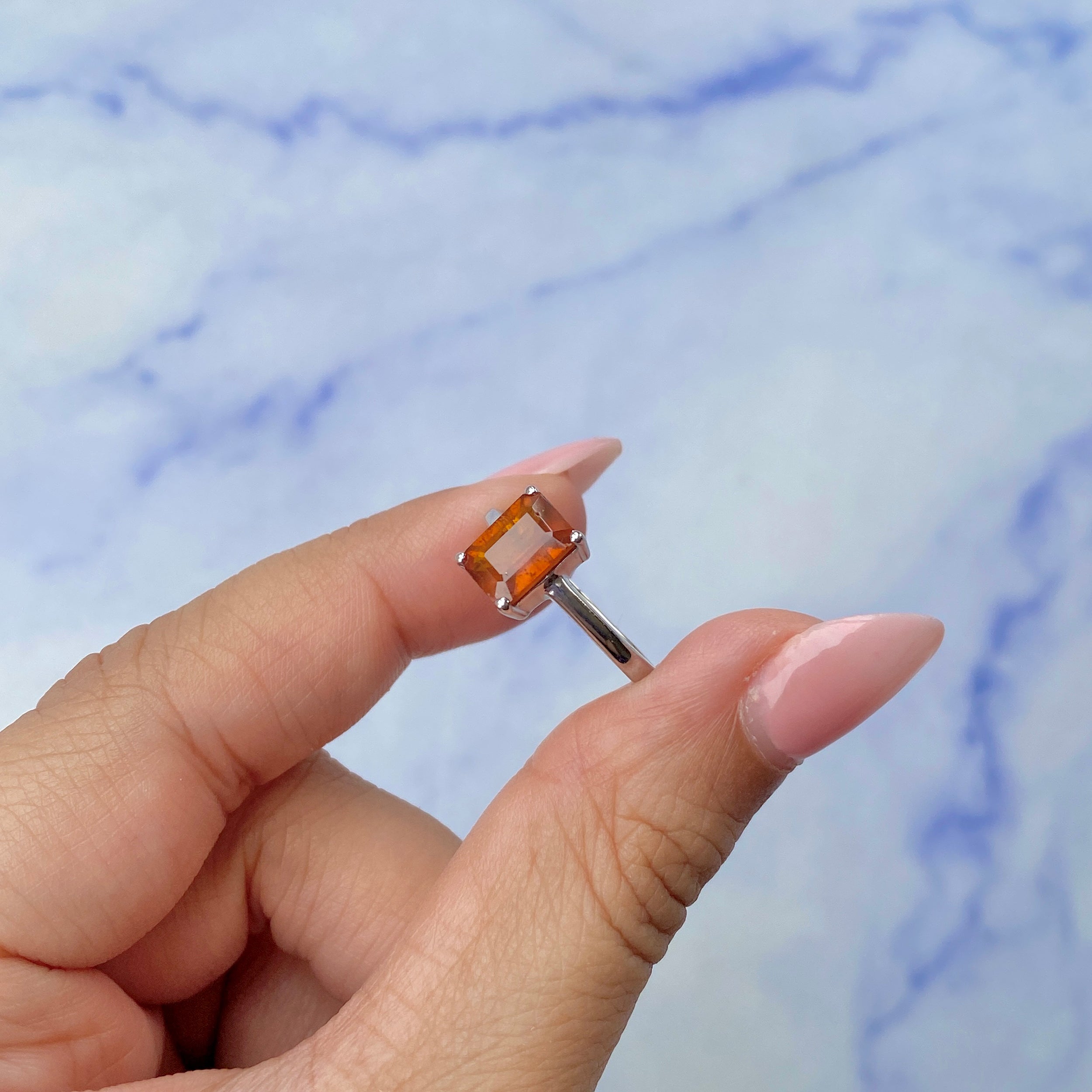 Orange Kyanite Ring-(KYN-SR-247-O.)