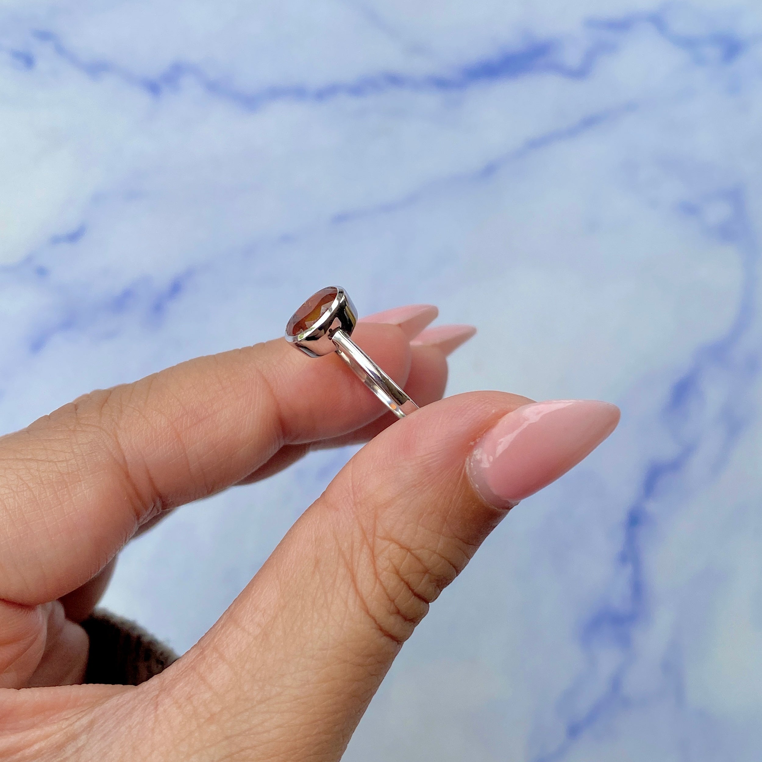 Orange Kyanite Ring-(KYN-SR-248-O.)