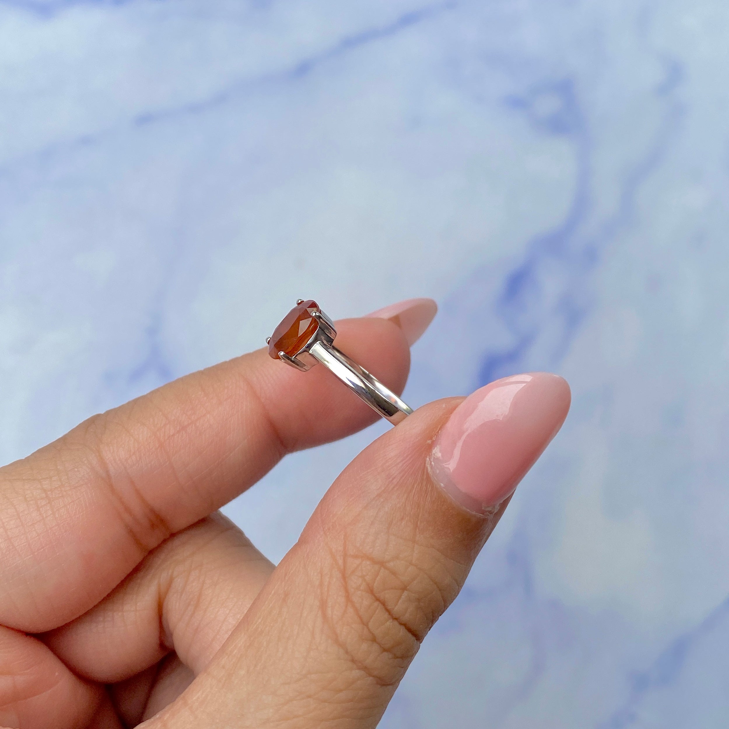 Orange Kyanite Ring-(KYN-SR-249-O.)