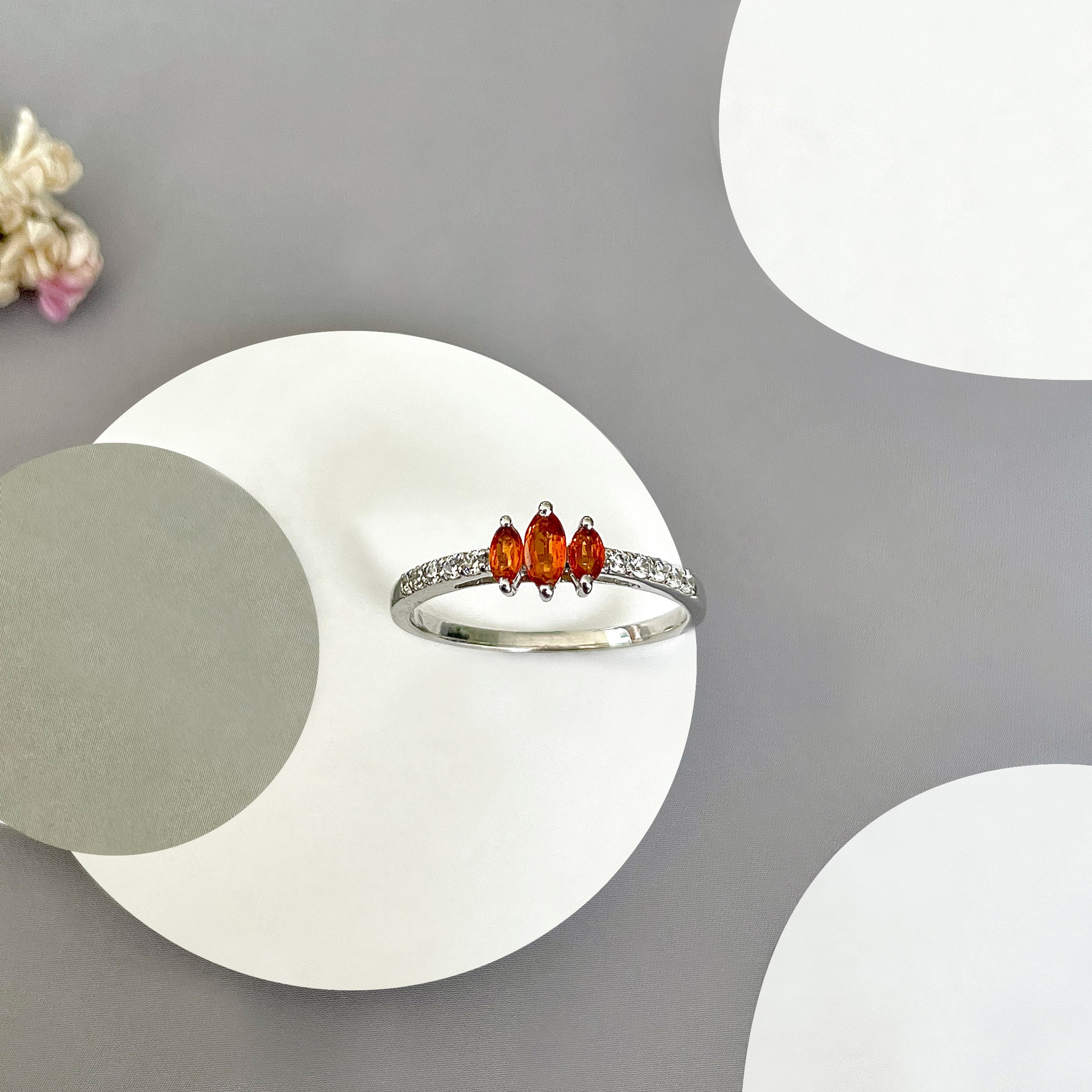 Orange Kyanite Ring-(KYN-SR-2540-O.)