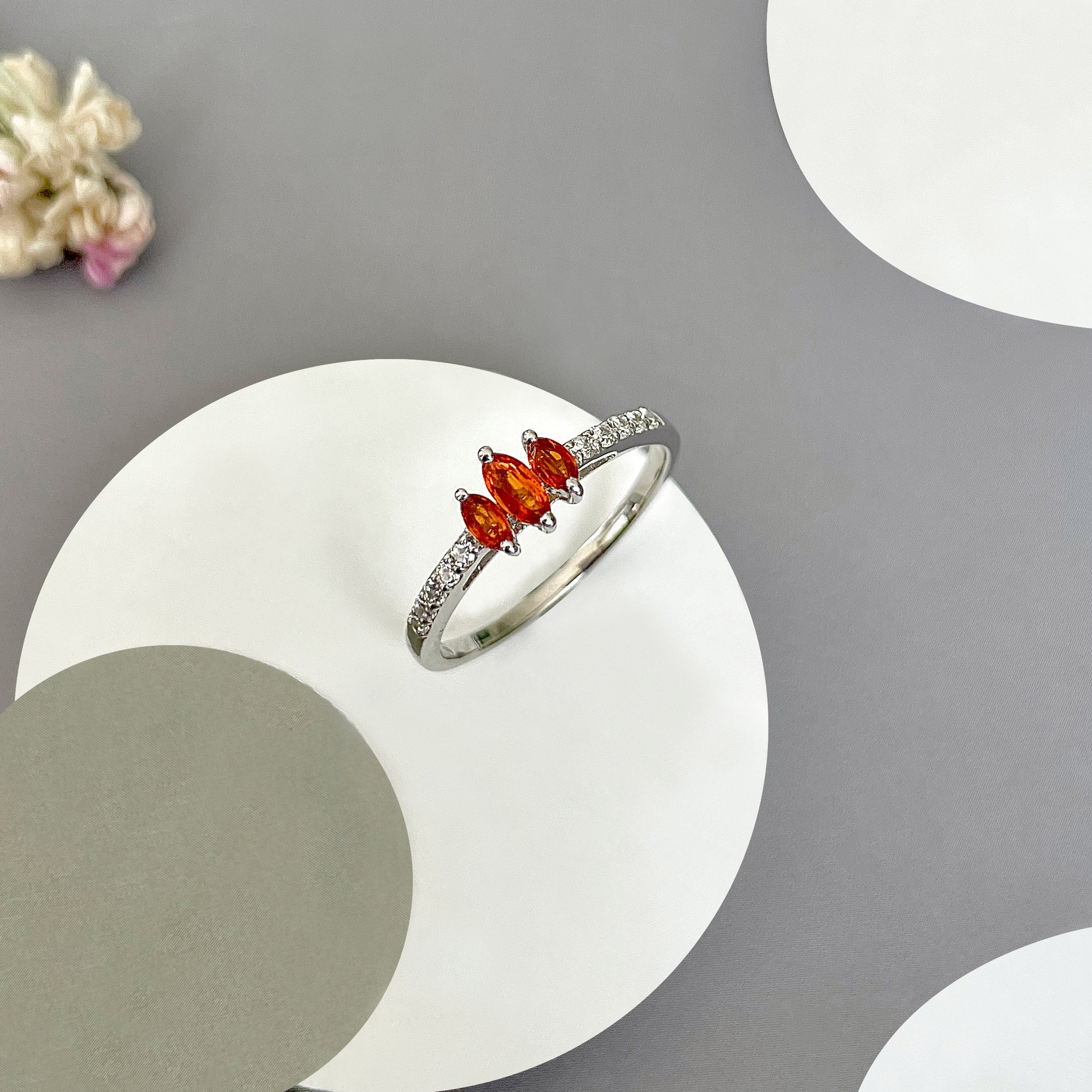 Orange Kyanite Ring-(KYN-SR-2540-O.)