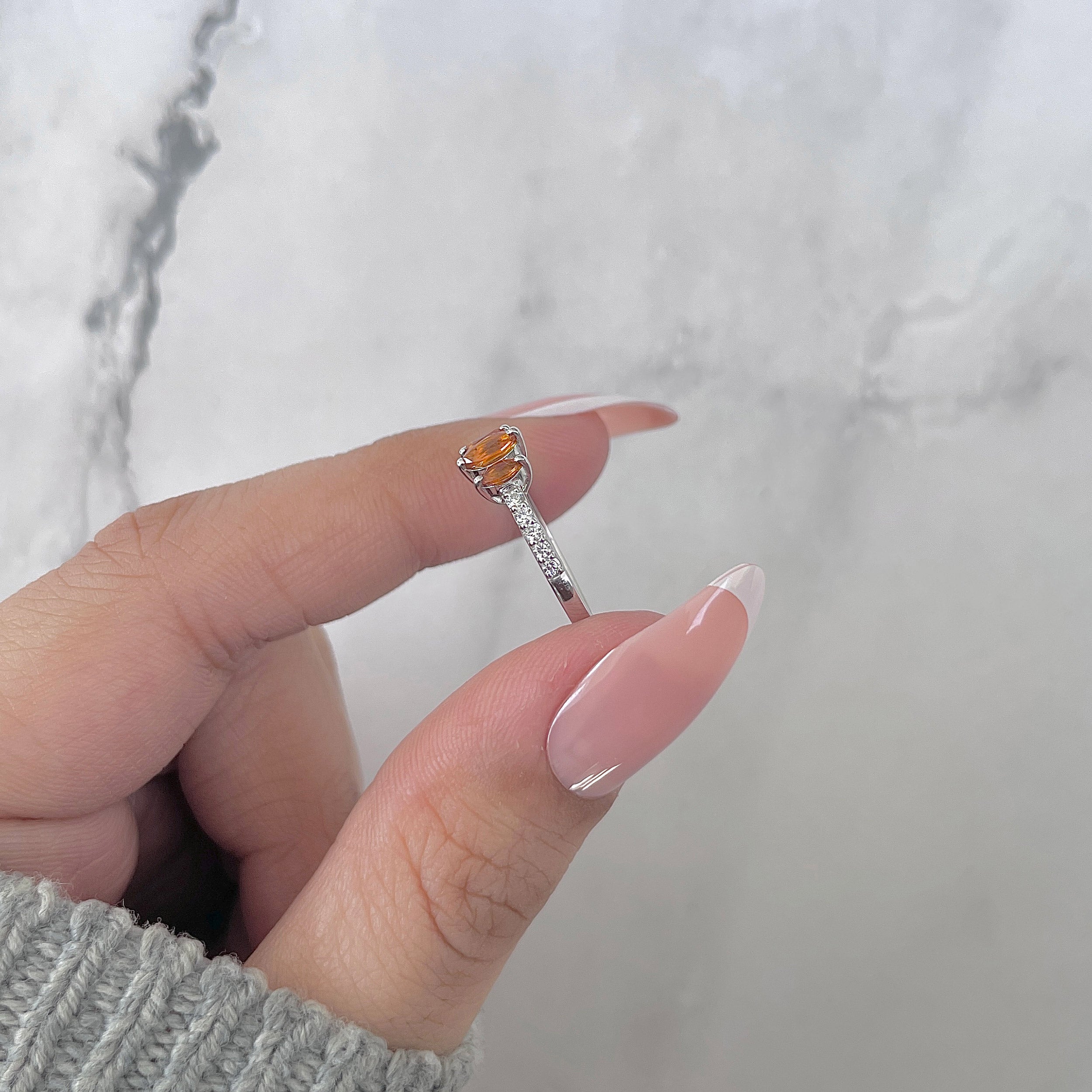 Orange Kyanite Ring-(KYN-SR-2540-O.)