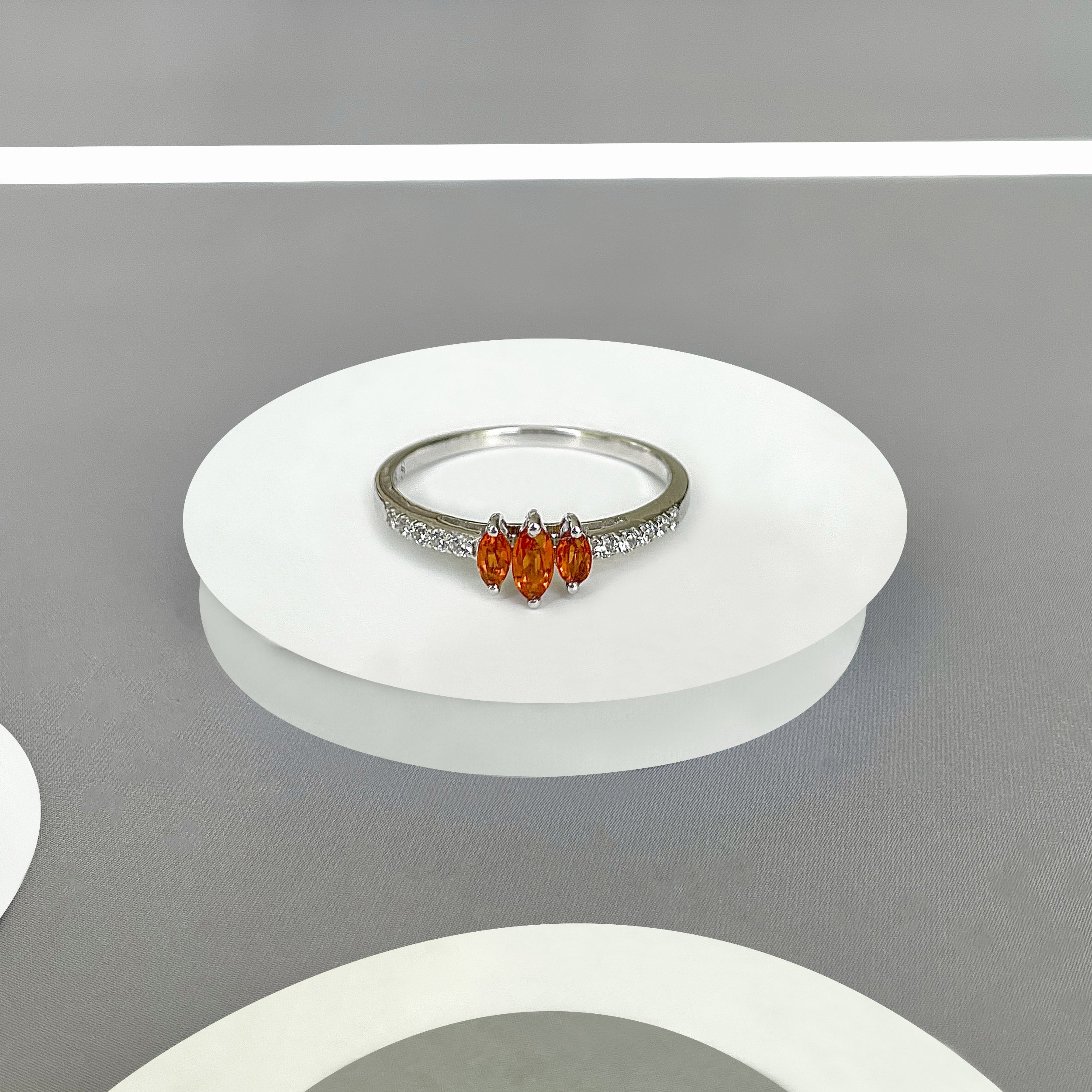 Orange Kyanite Ring-(KYN-SR-2540-O.)